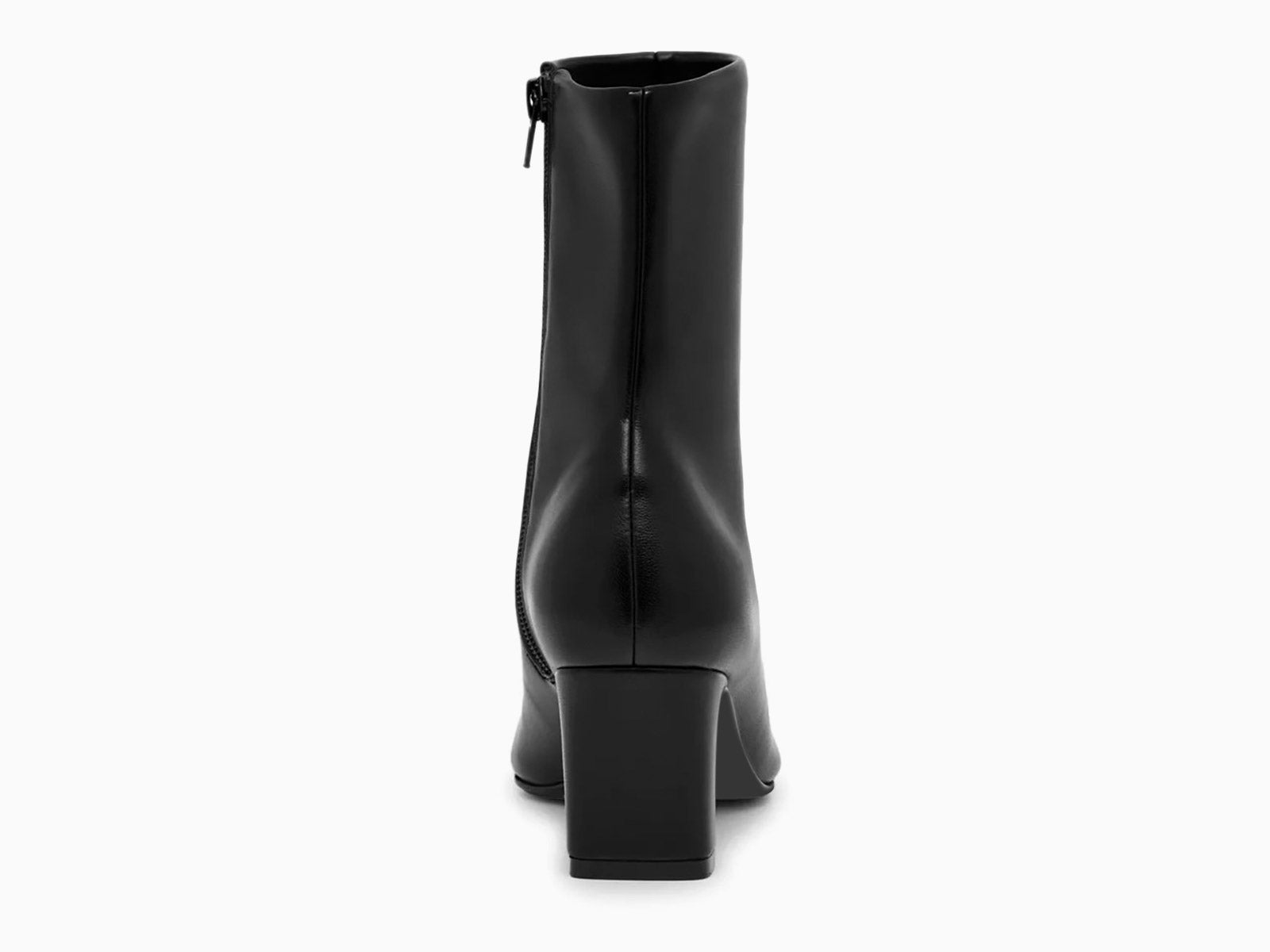 Coutgo PU Black Square Toe Ankle Boots