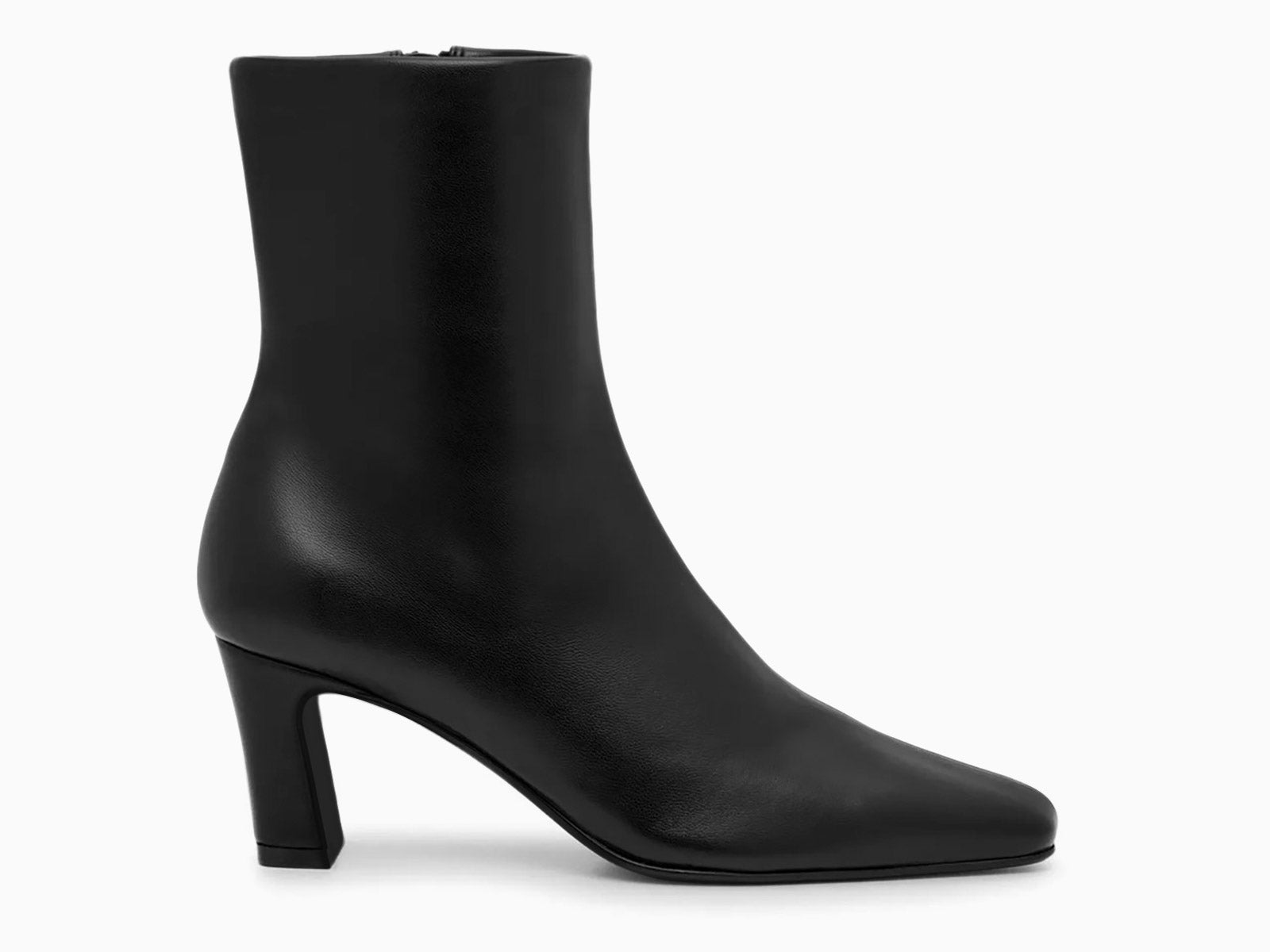 Coutgo PU Black Square Toe Ankle Boots