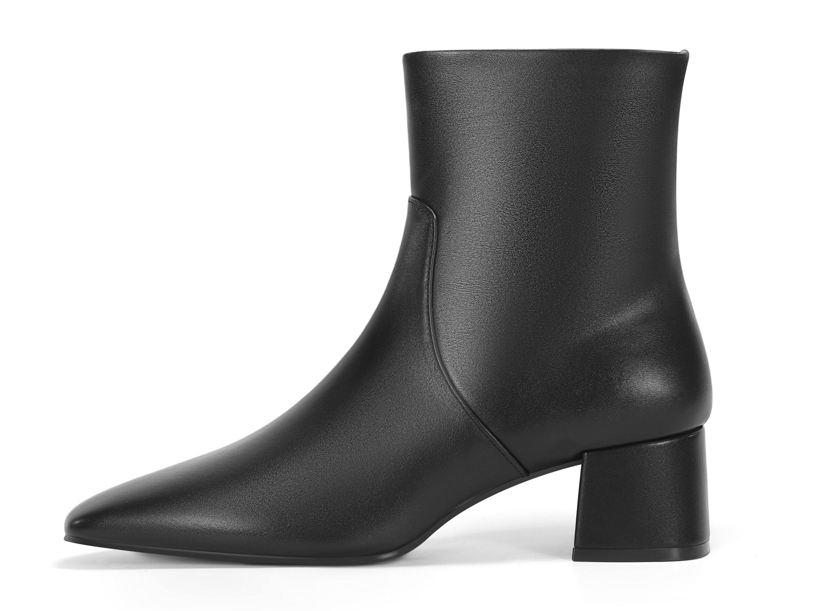 Coutgo Womens Black PU Chunky Ankle Booties