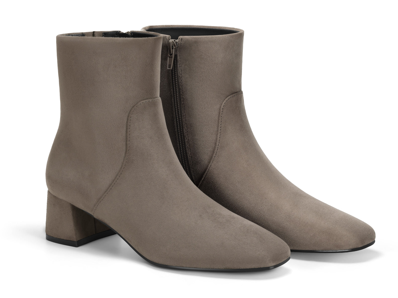 Coutgo Womens Taupe Chunky Ankle Booties
