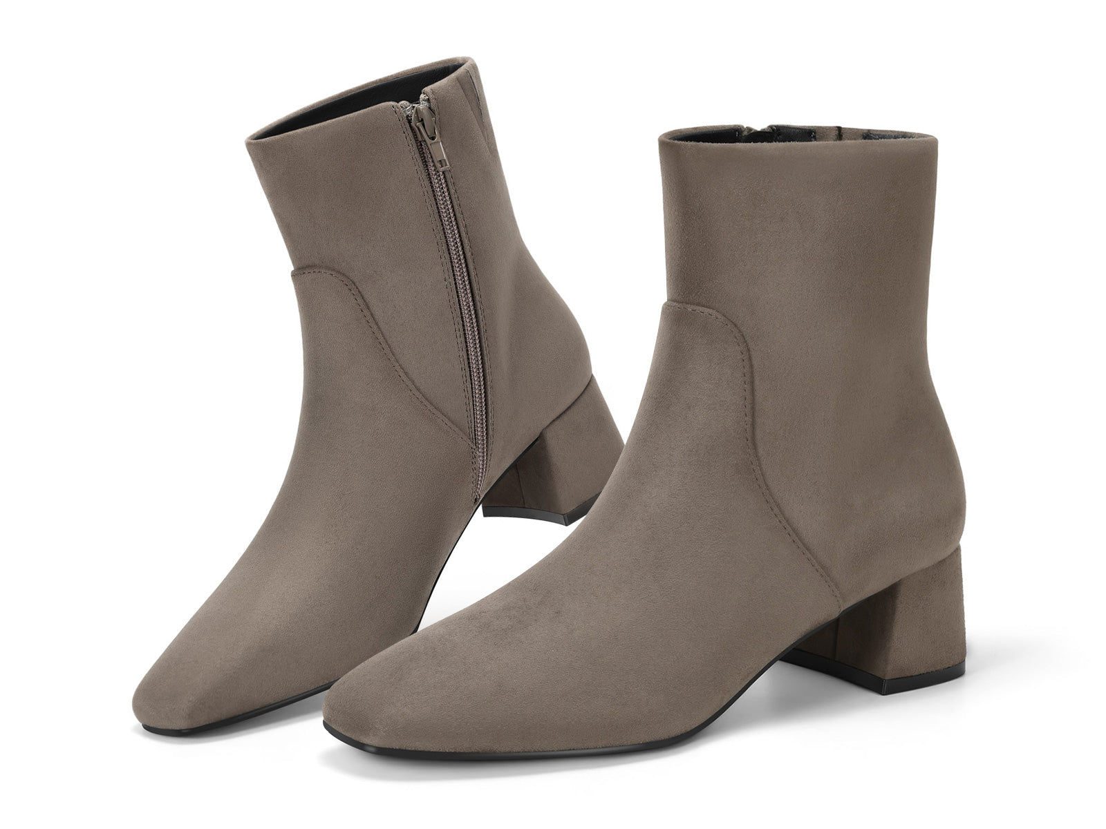 Coutgo Womens Taupe Chunky Ankle Booties