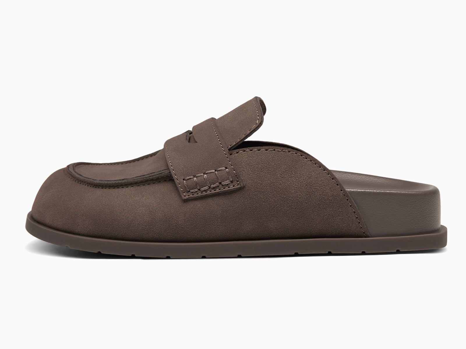 Coutgo Women Coffee Suede Platform Mules