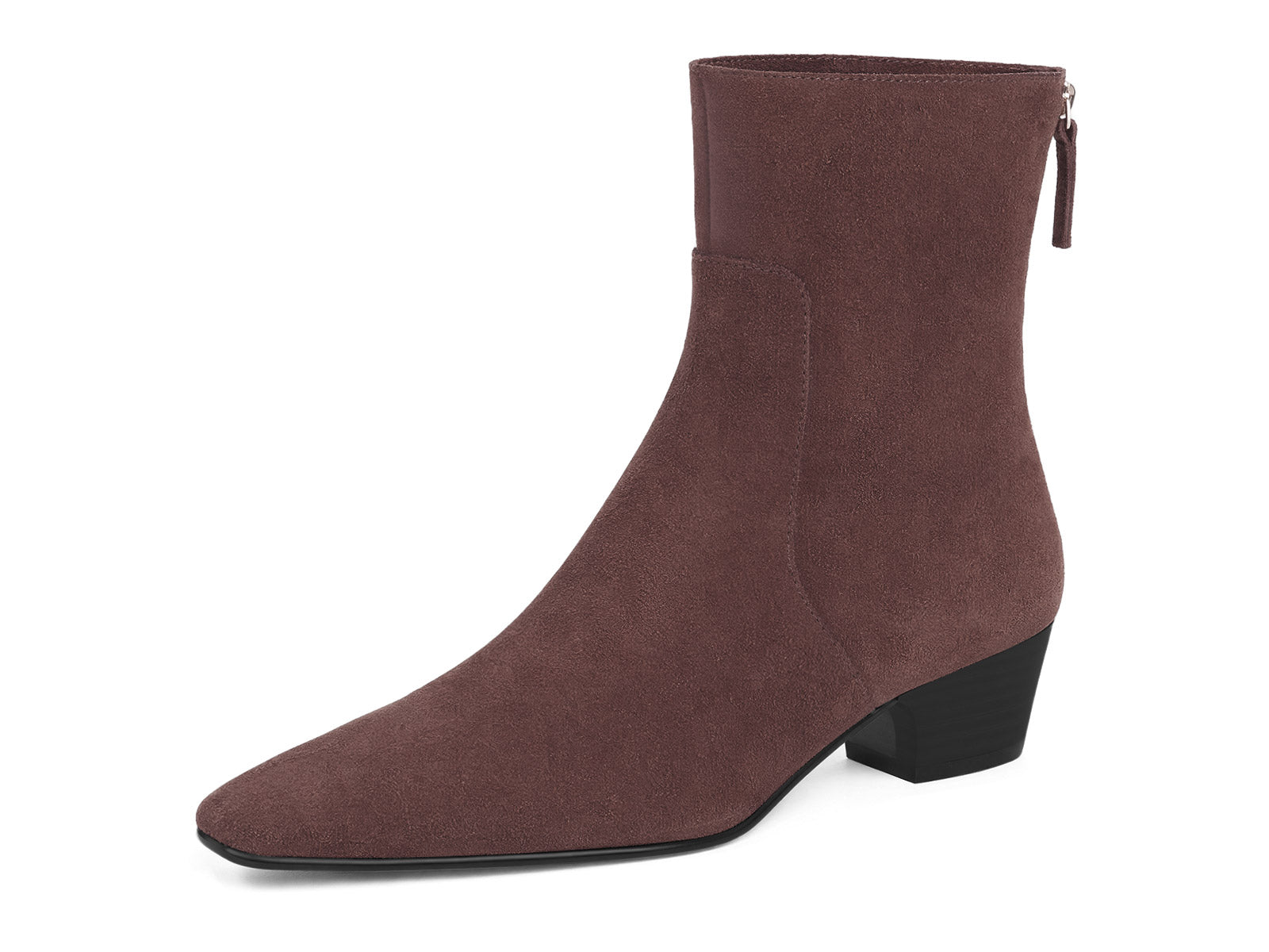 Coutgo Coffee Suede Women Back Zipper Booties