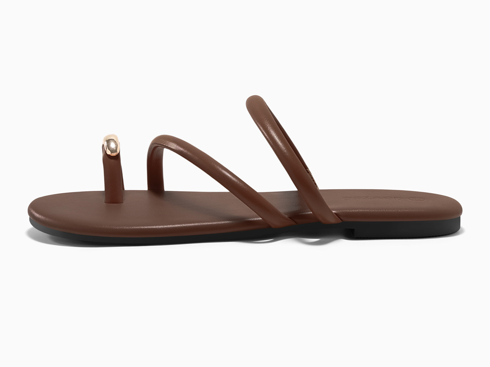 Coutgo Womens Coffee Strappy Flat Sandals