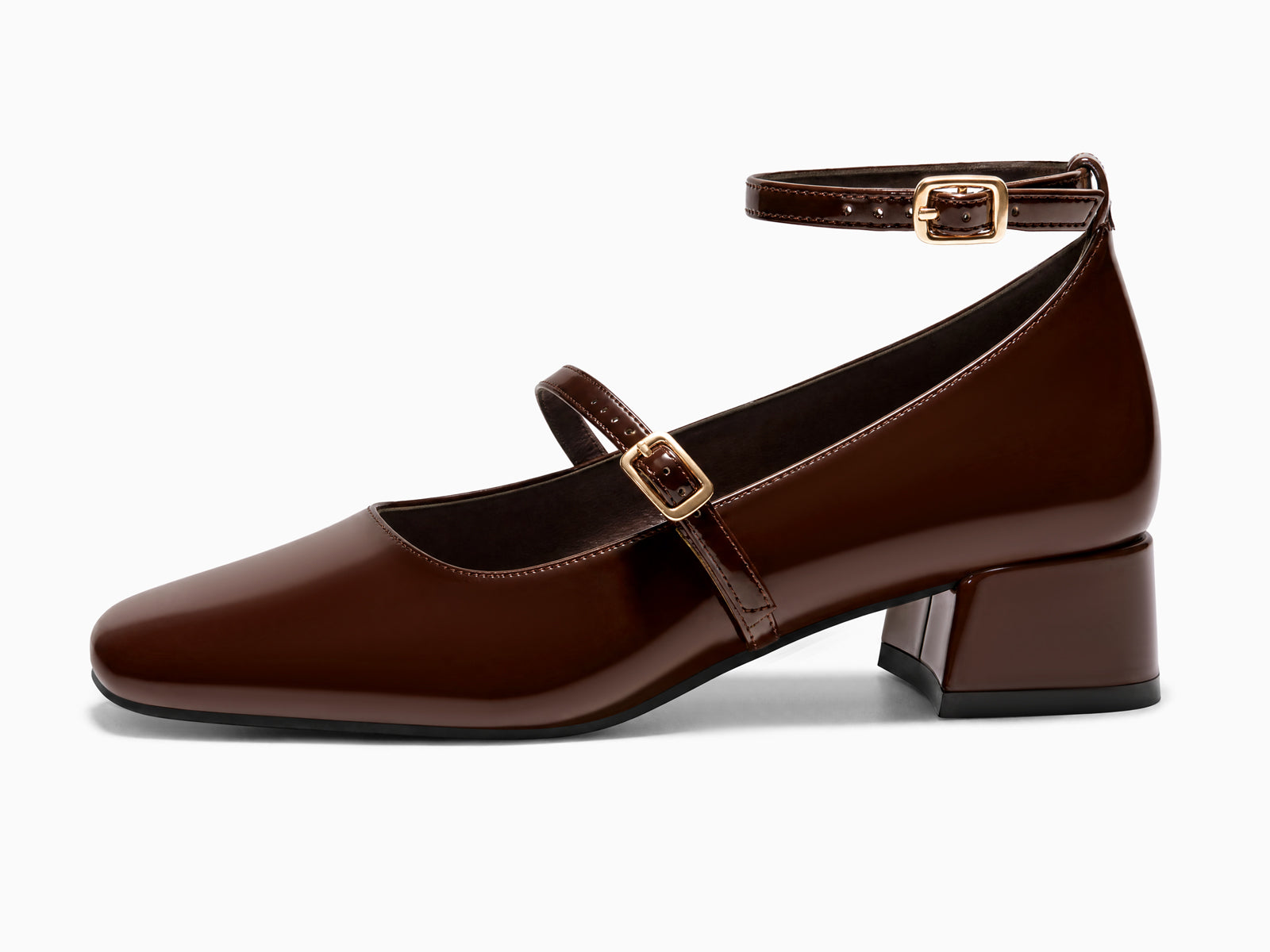 Coutgo Women Coffee Mary Jane Shoes