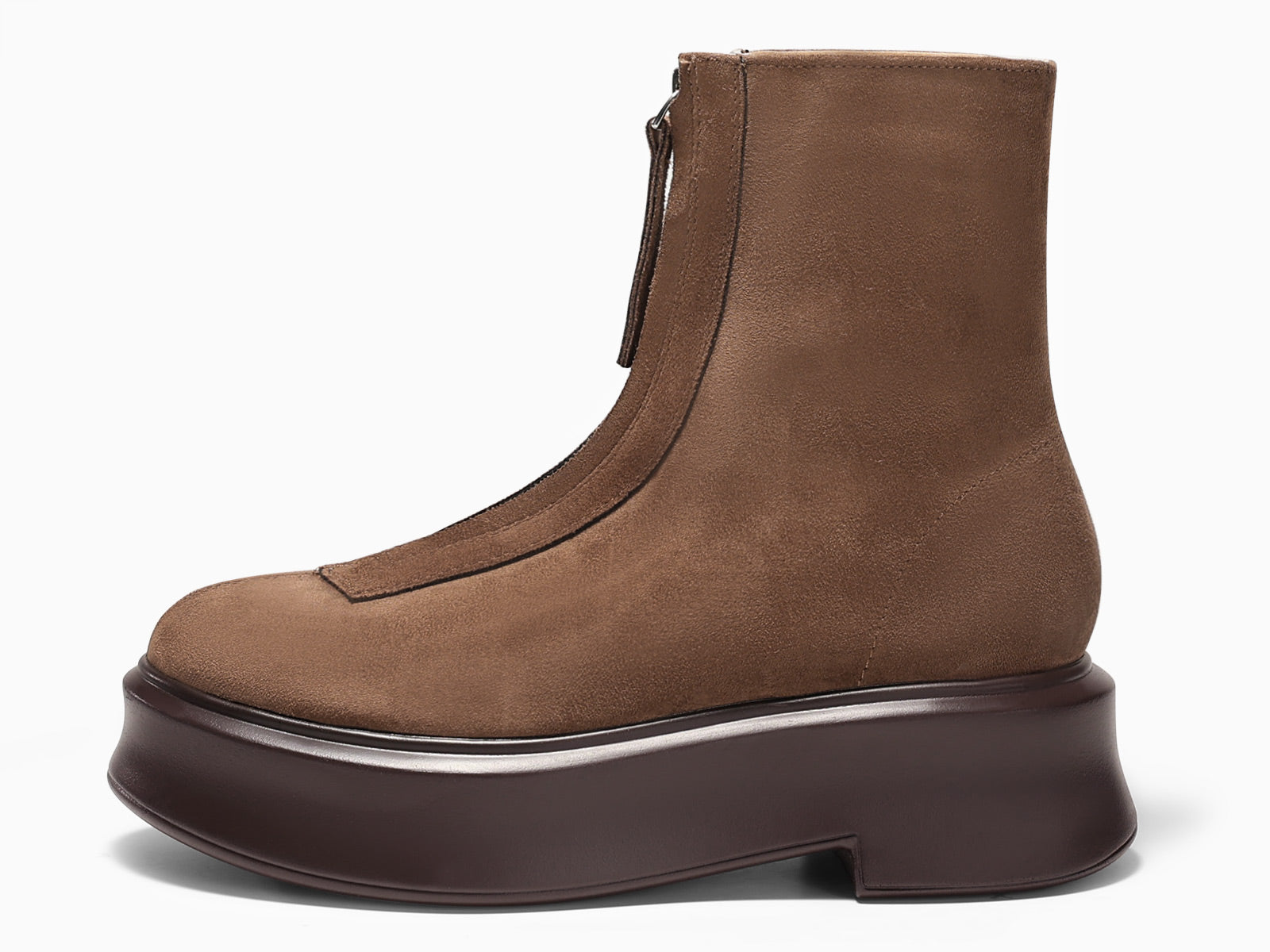 Coutgo Womens Coffee Platform Ankle Boots