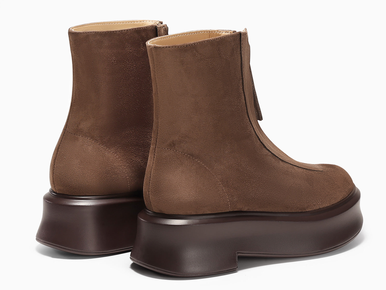 Coutgo Womens Coffee Platform Ankle Boots