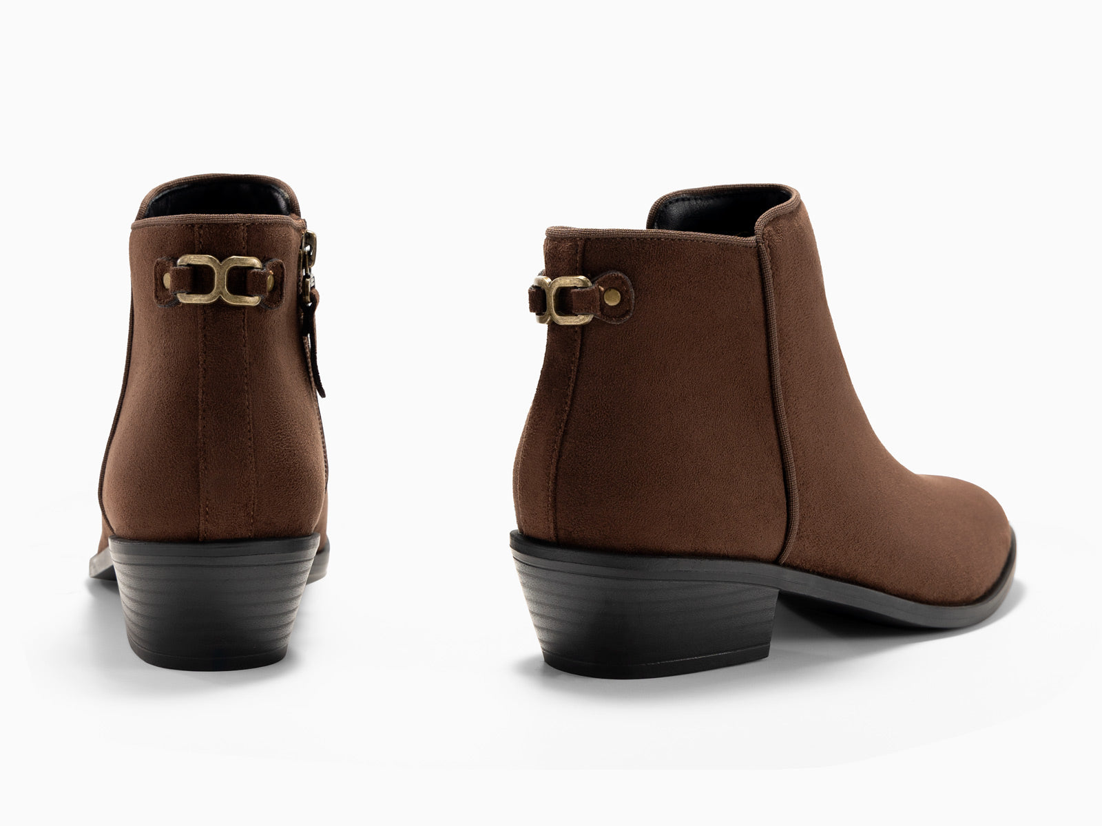 Coutgo Coffee Womens Side Zip Ankle Boots