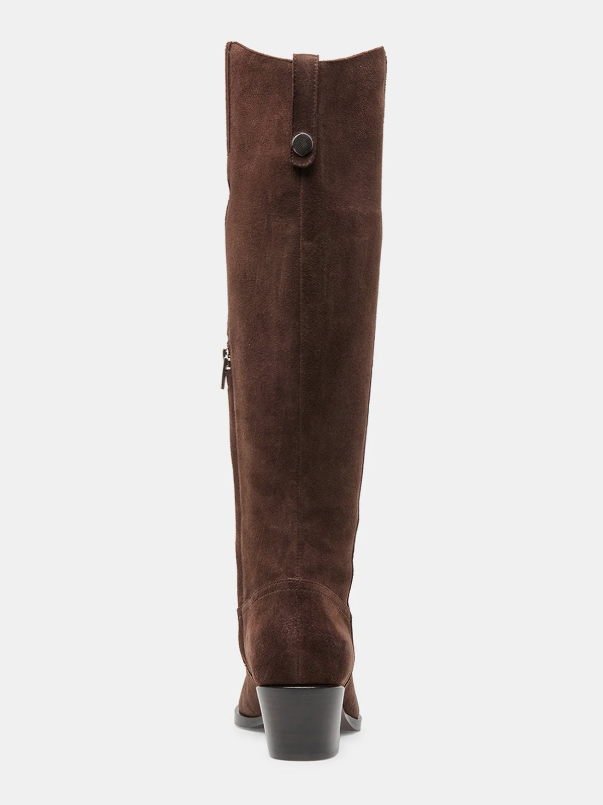 Coutgo Women Suede Chocolate Brown Wide Calf Knee Boots