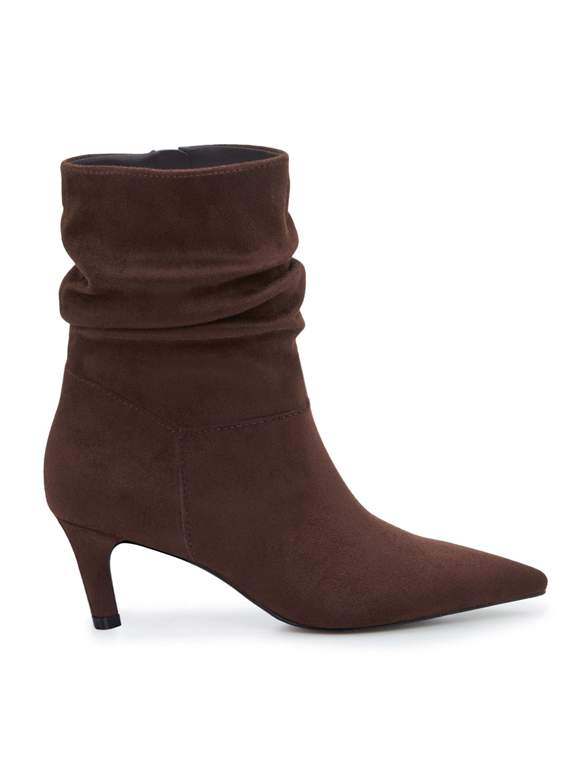 Coutgo Women Chocolate Slouch Pointed Ankle Boots