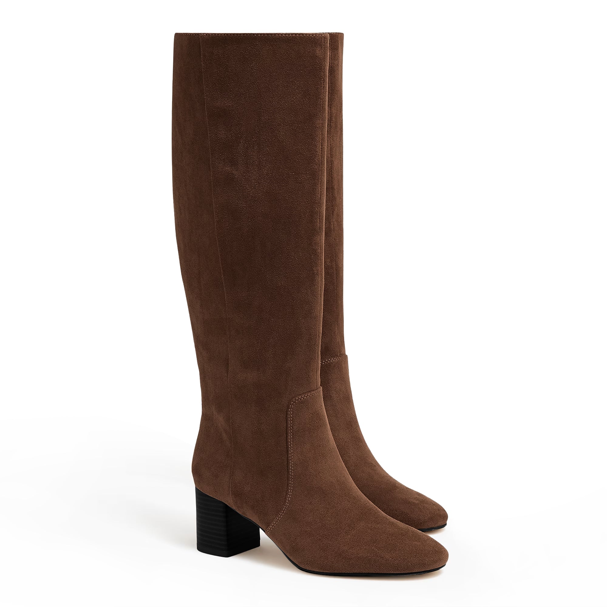 Coutgo Womens Coffee Knee High Boots
