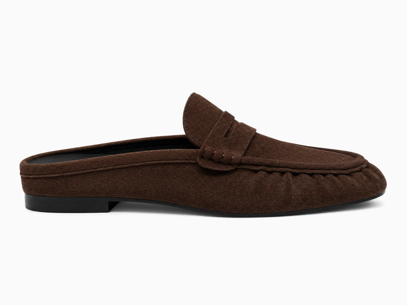 Coutgo Women's Mule Chocolate Suede Loafers