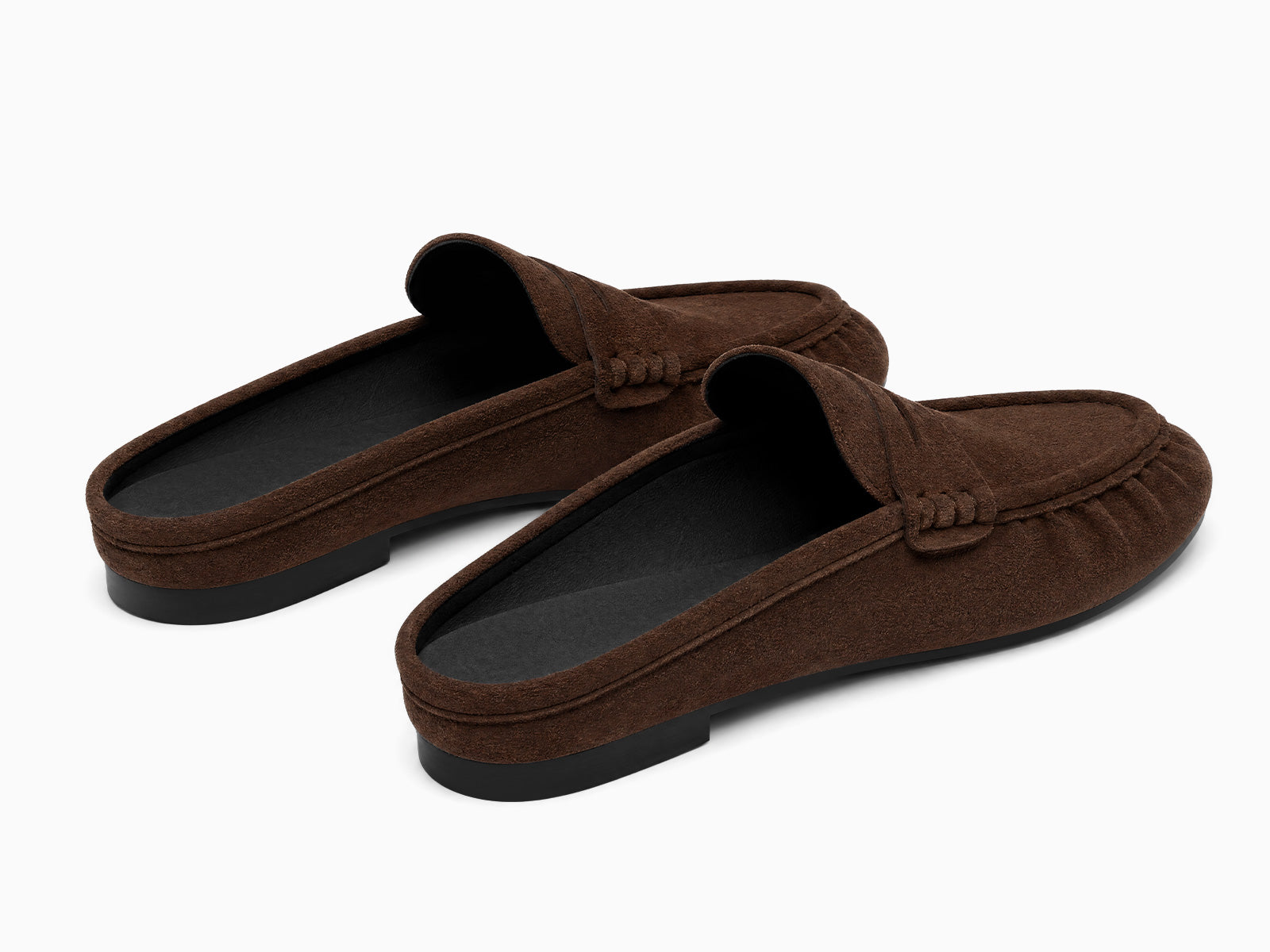 Coutgo Women's Mule Chocolate Suede Loafers