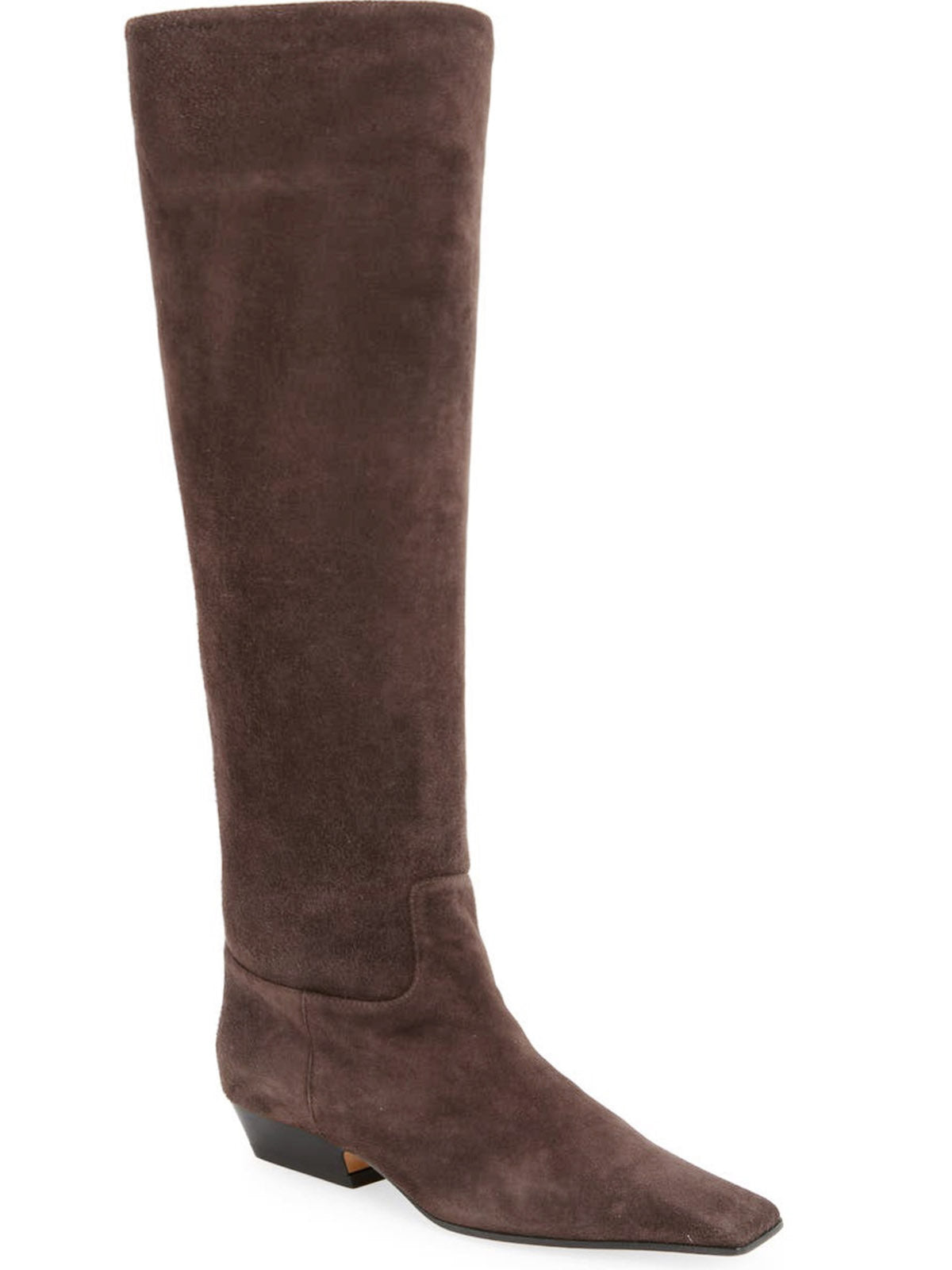 Coutgo Womens Chocolate Square Toe Knee High Boots