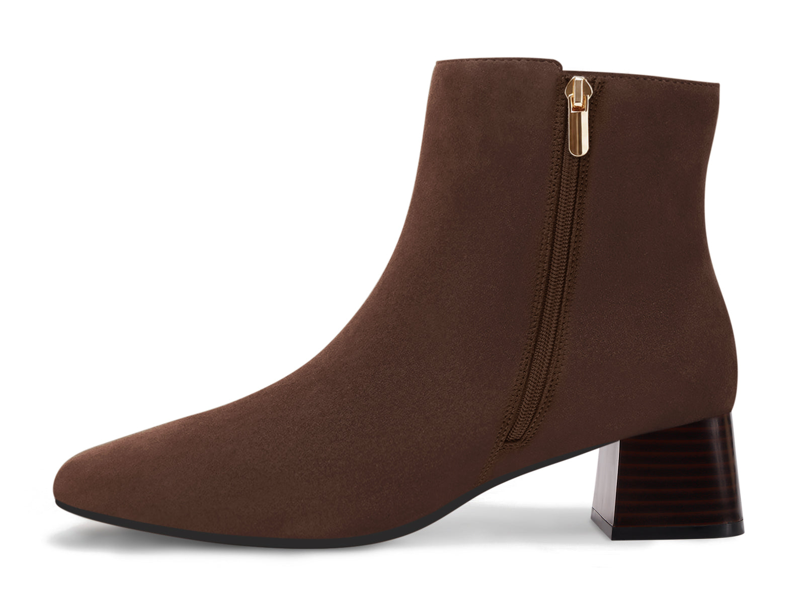 Coutgo Womens Chocolate Square Toe Booties