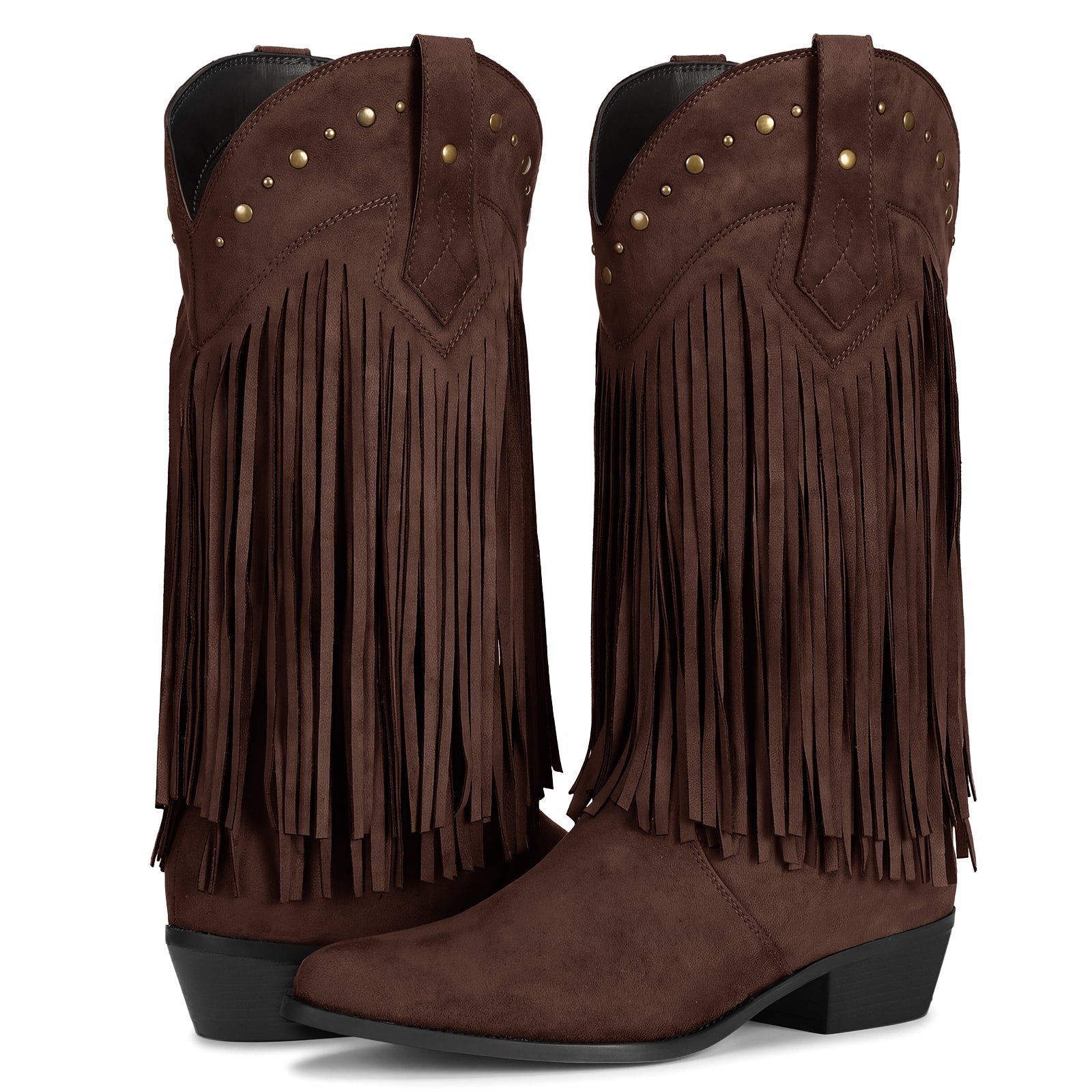 Coutgo Womens Chocolate Western Cowboy Boots