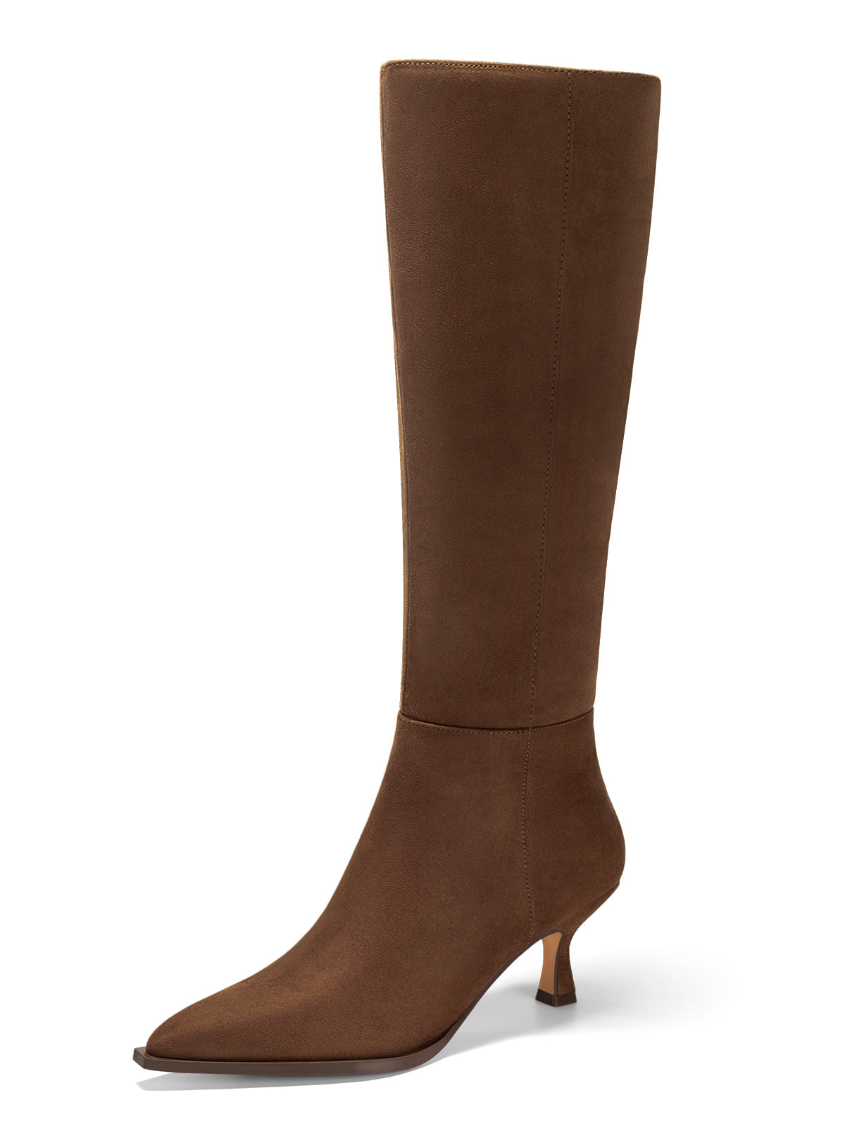 Coutgo Womens Chocolate Knee High Boots