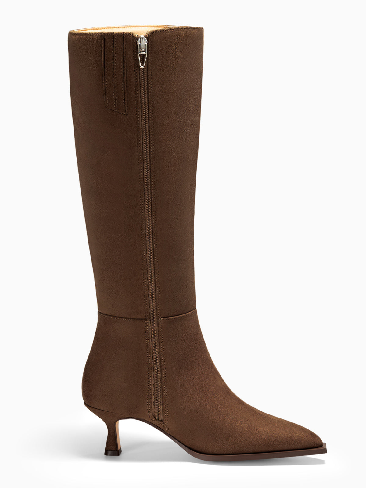 Coutgo Womens Chocolate Knee High Boots