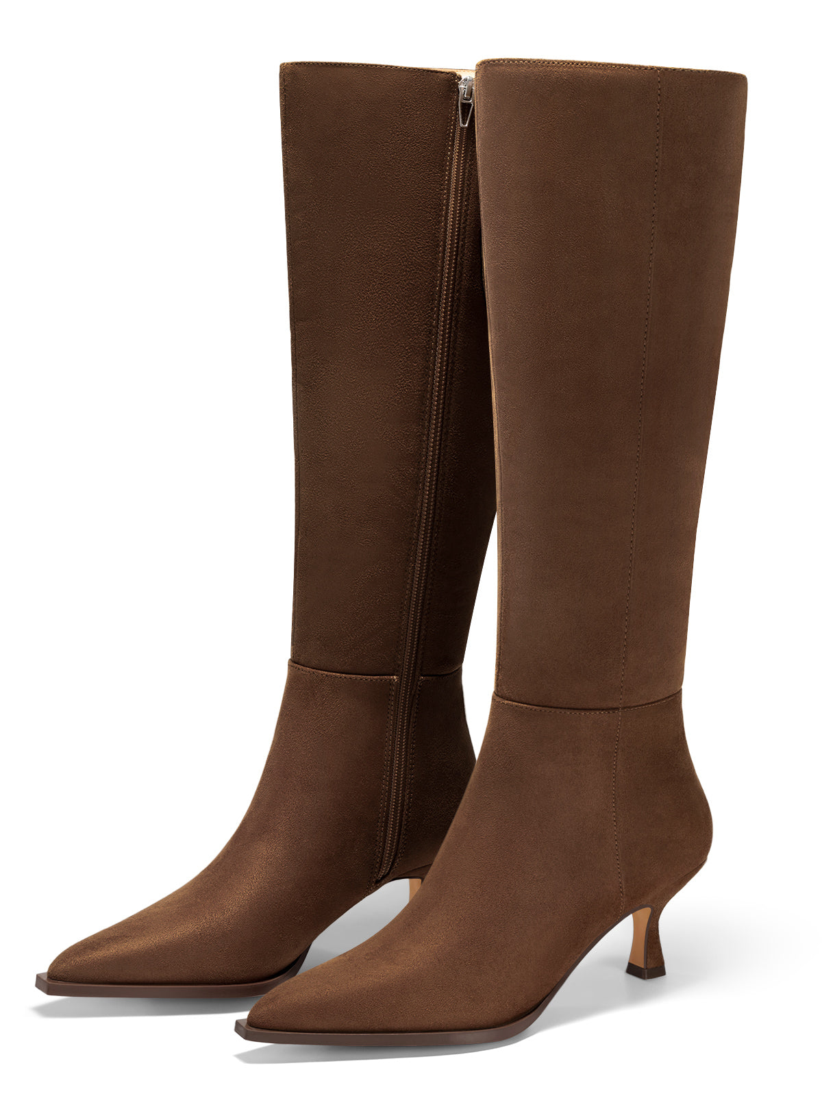 Coutgo Womens Chocolate Knee High Boots