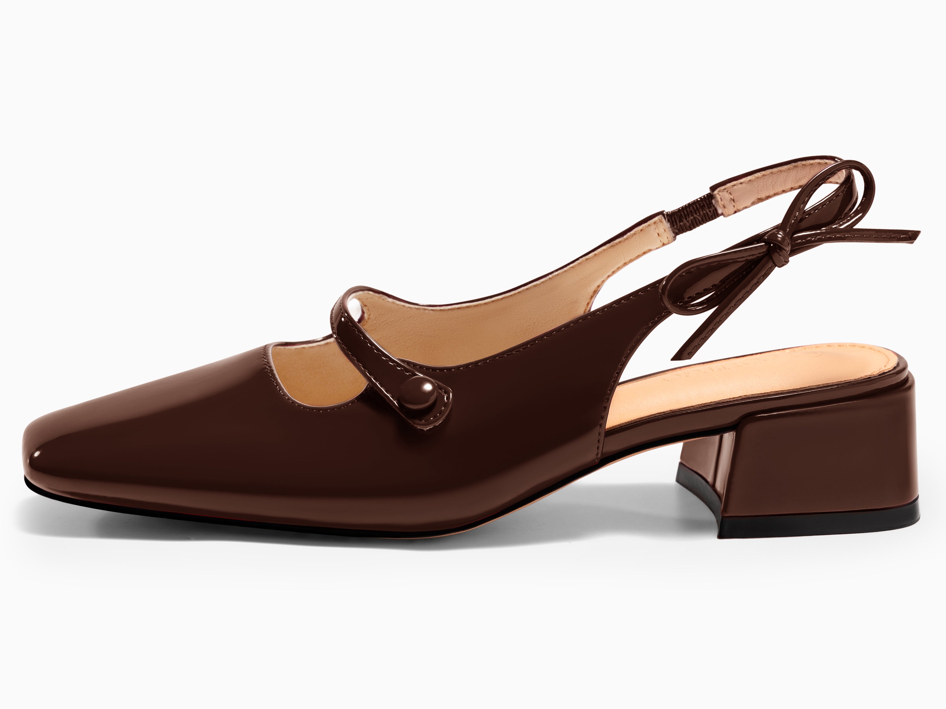 Coutgo Womens Coffee Mary Jane Shoes