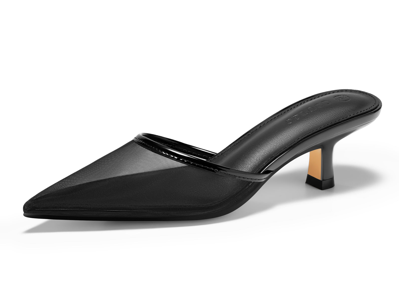 Coutgo Womens Cool Black Kitten Heels