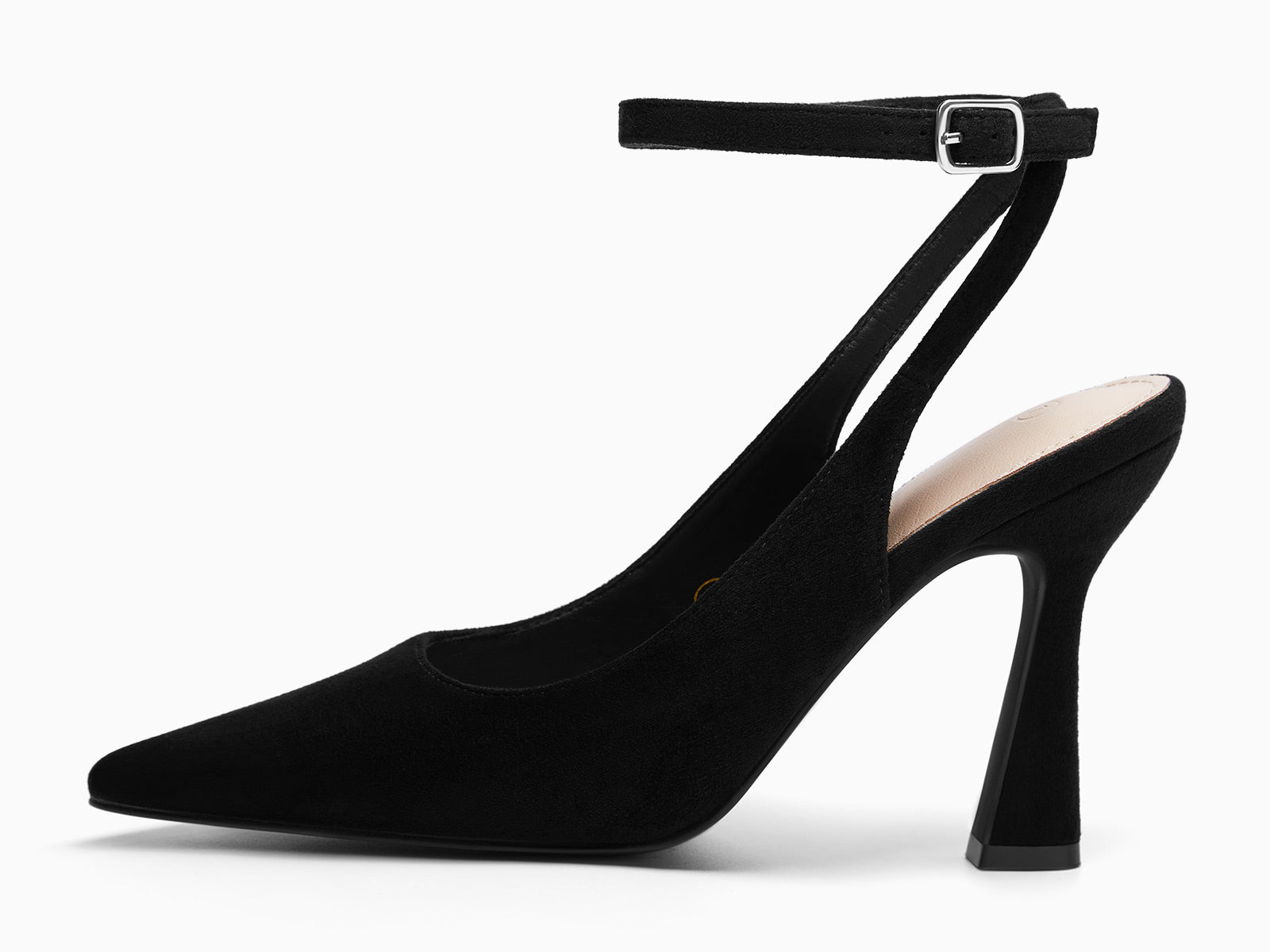 Coutgo Womens Cool Black Slingback Heels