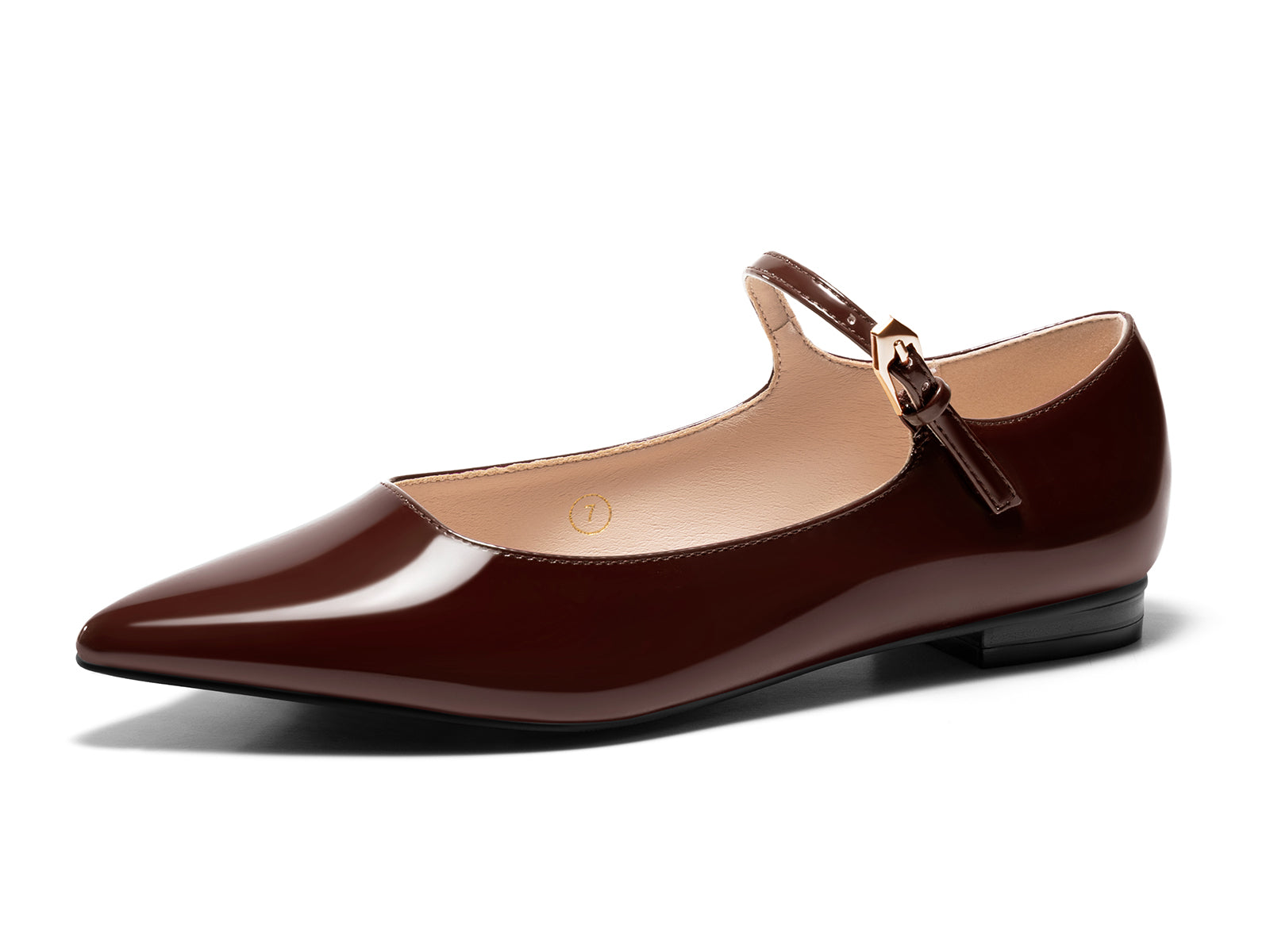 Coutgo Womens Dark Brown Mary Jane Flats