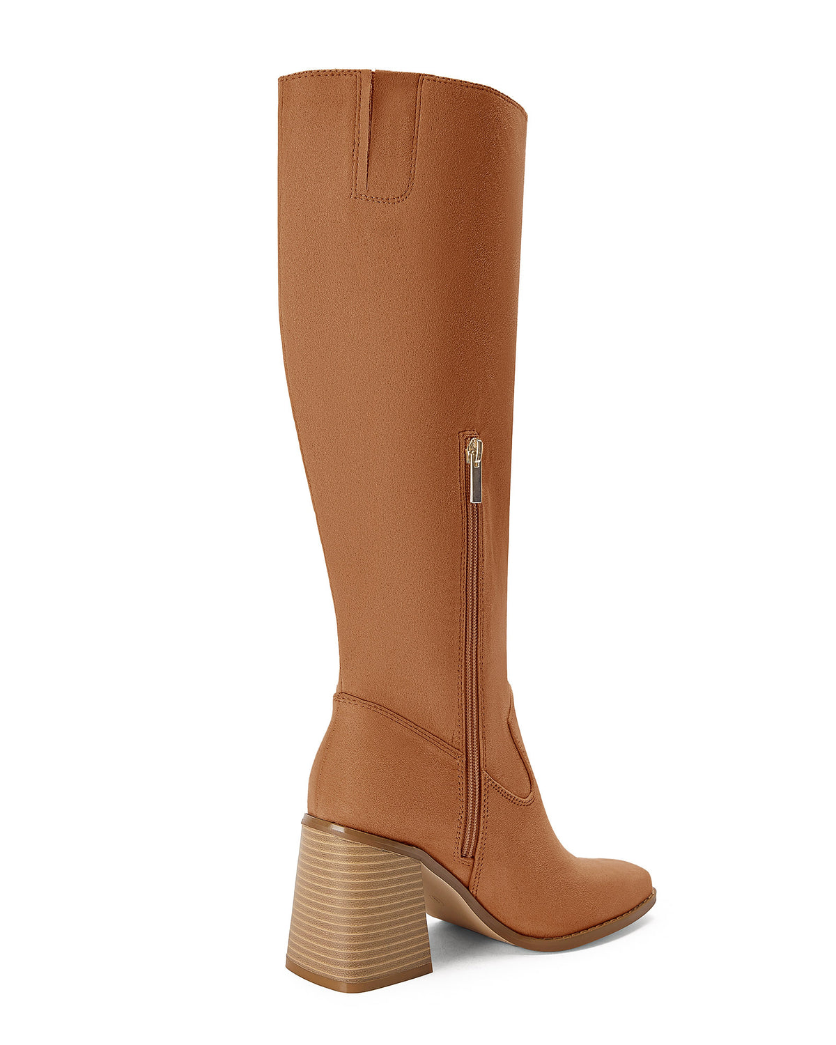 Coutgo Womens Dark Brown Knee High Heel Boots