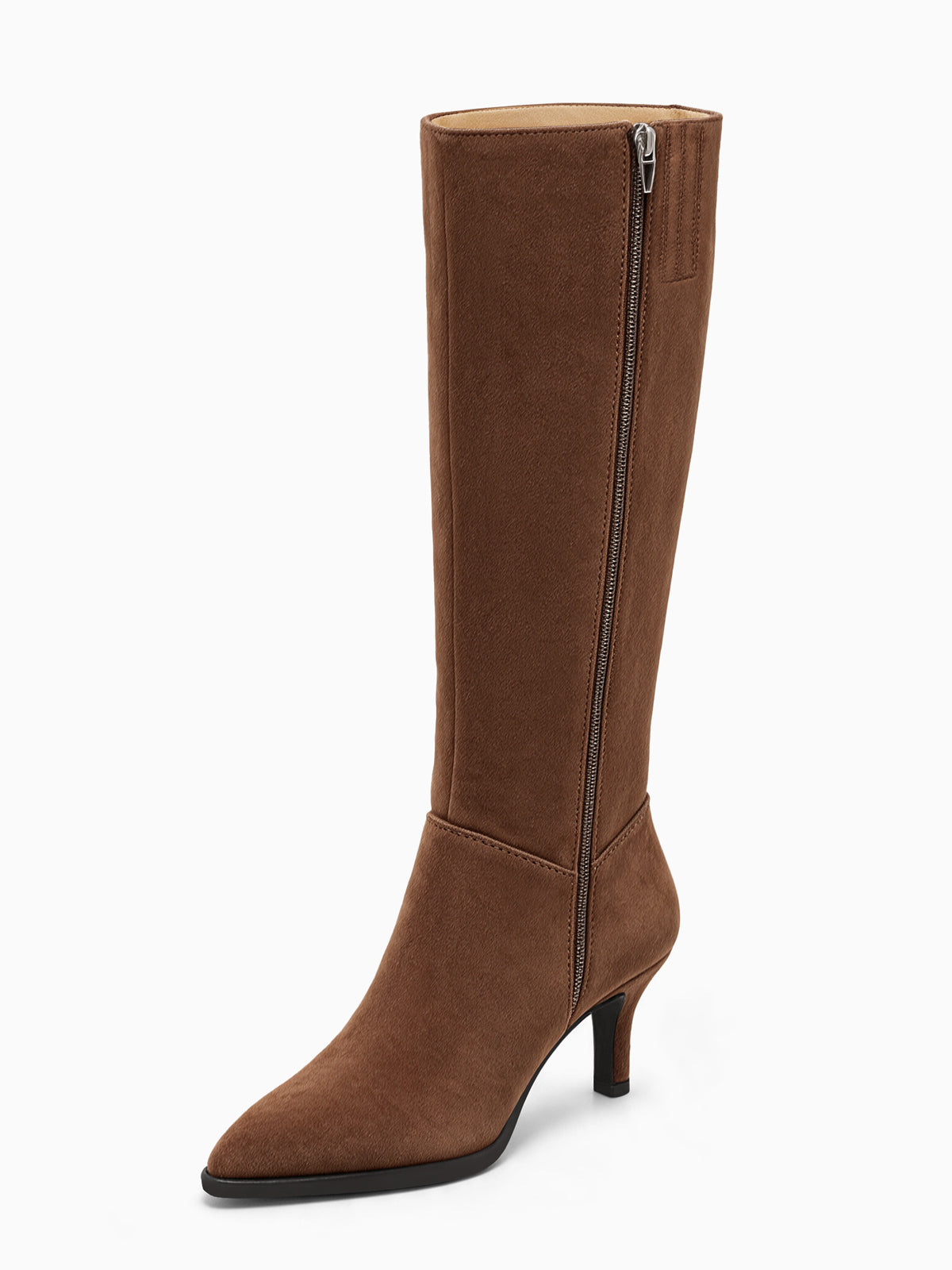 Coutgo Women Dark Brown Pointed Knee Boots