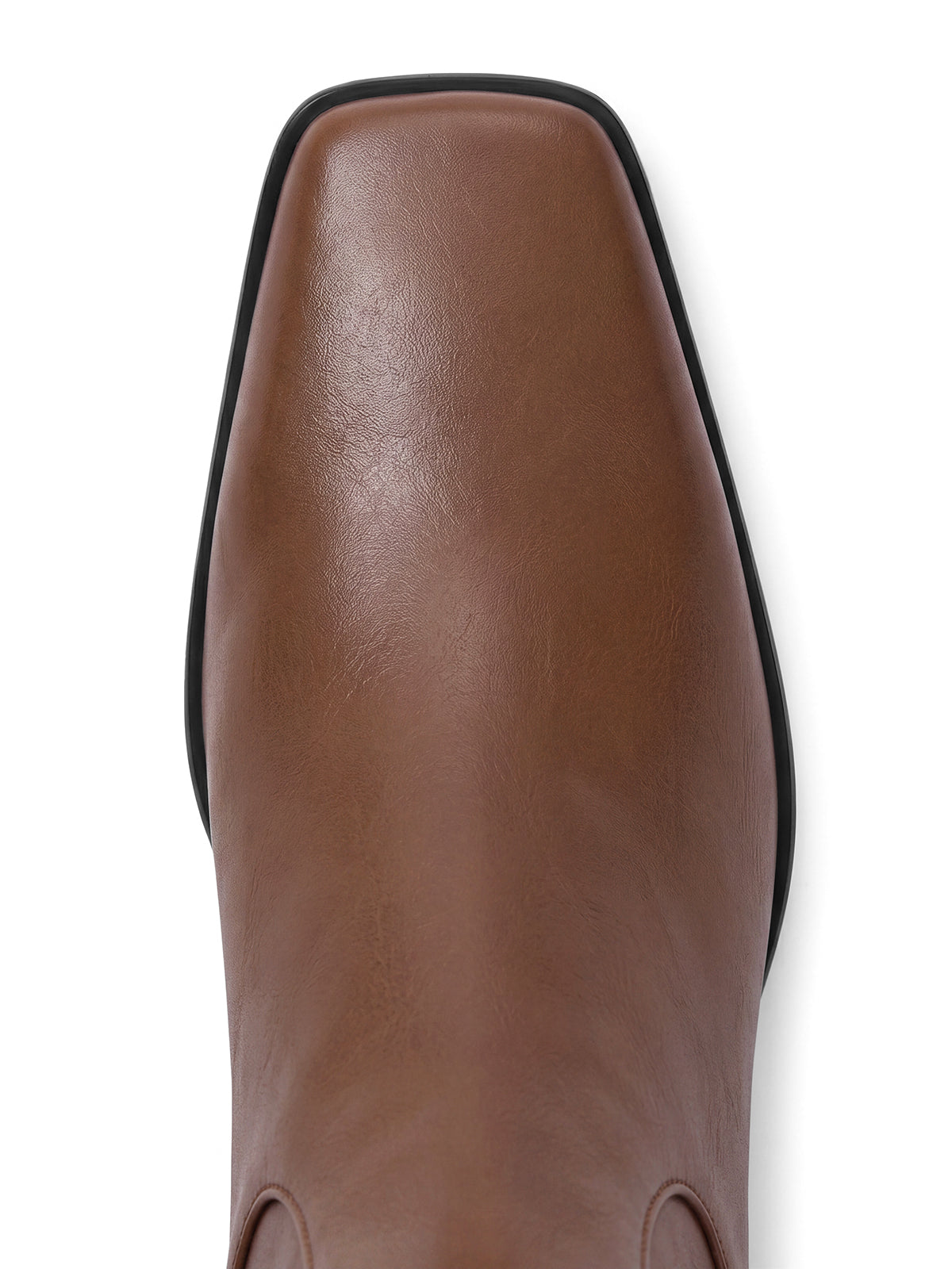 Coutgo Women Dark Brown Pu Knee High Dress Boots