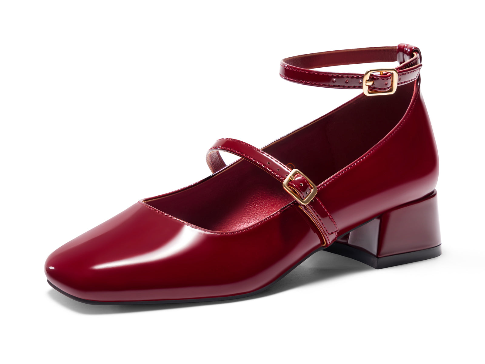 Coutgo Women Dark Red Mary Jane Shoes