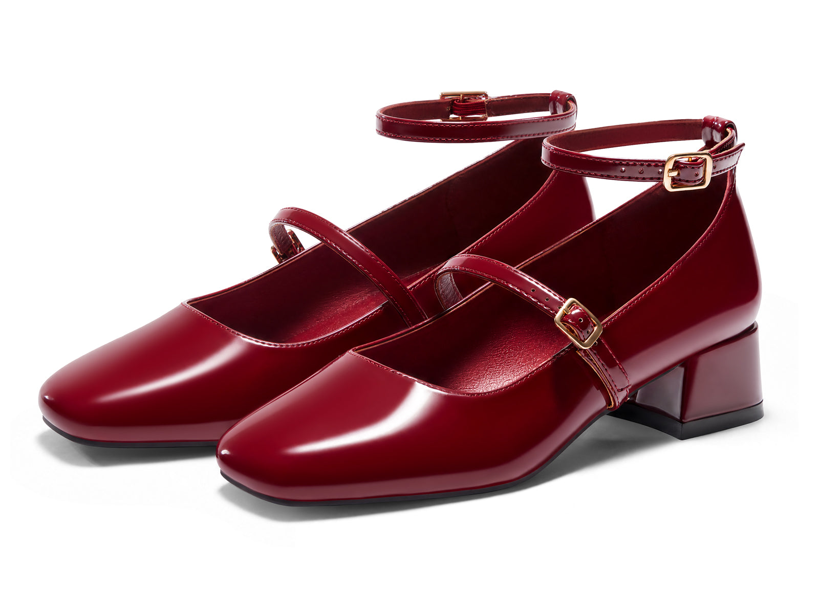 Coutgo Women Dark Red Mary Jane Shoes