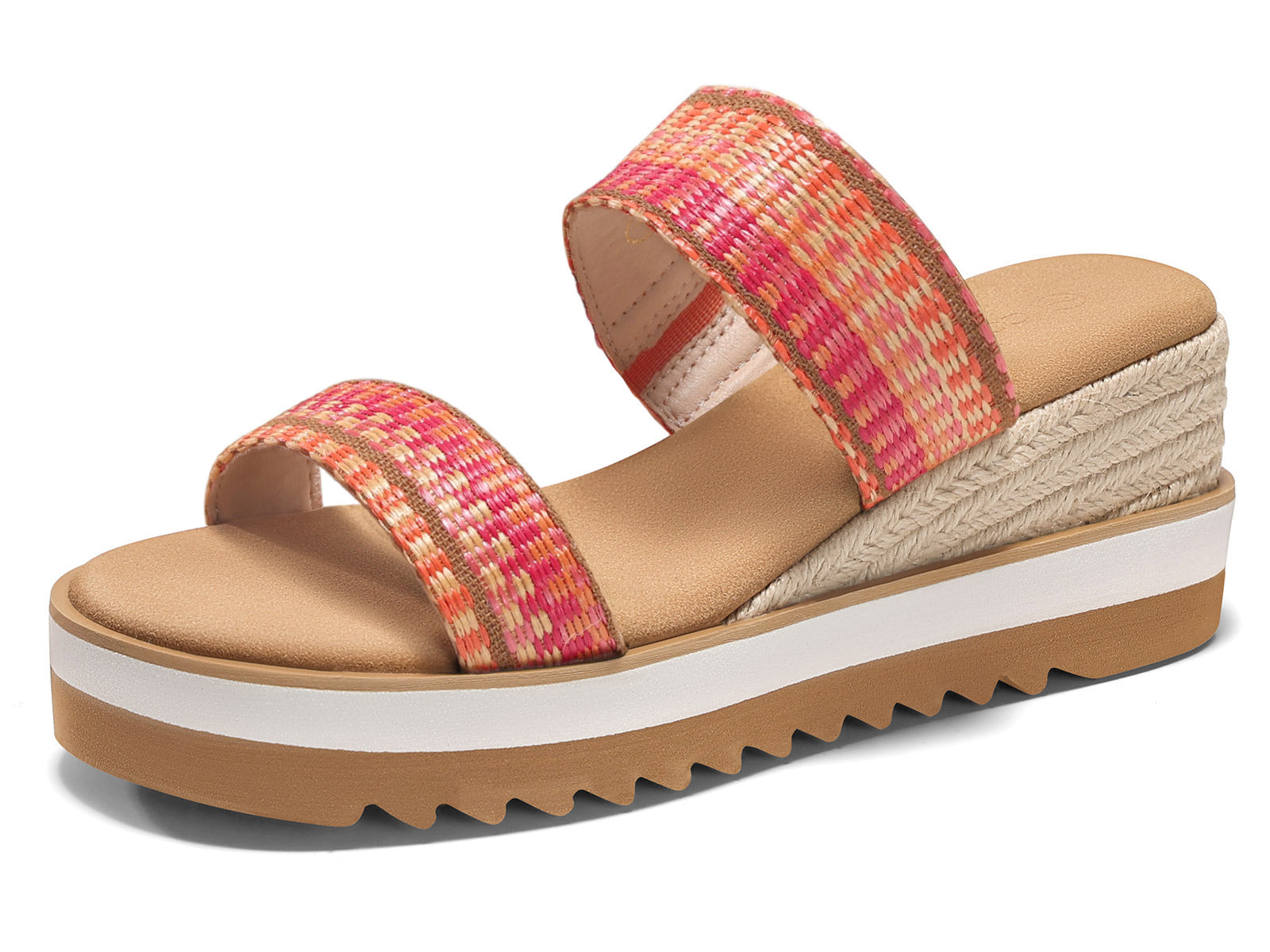 Coutgo Womens Colorful Woven Platform Sandals