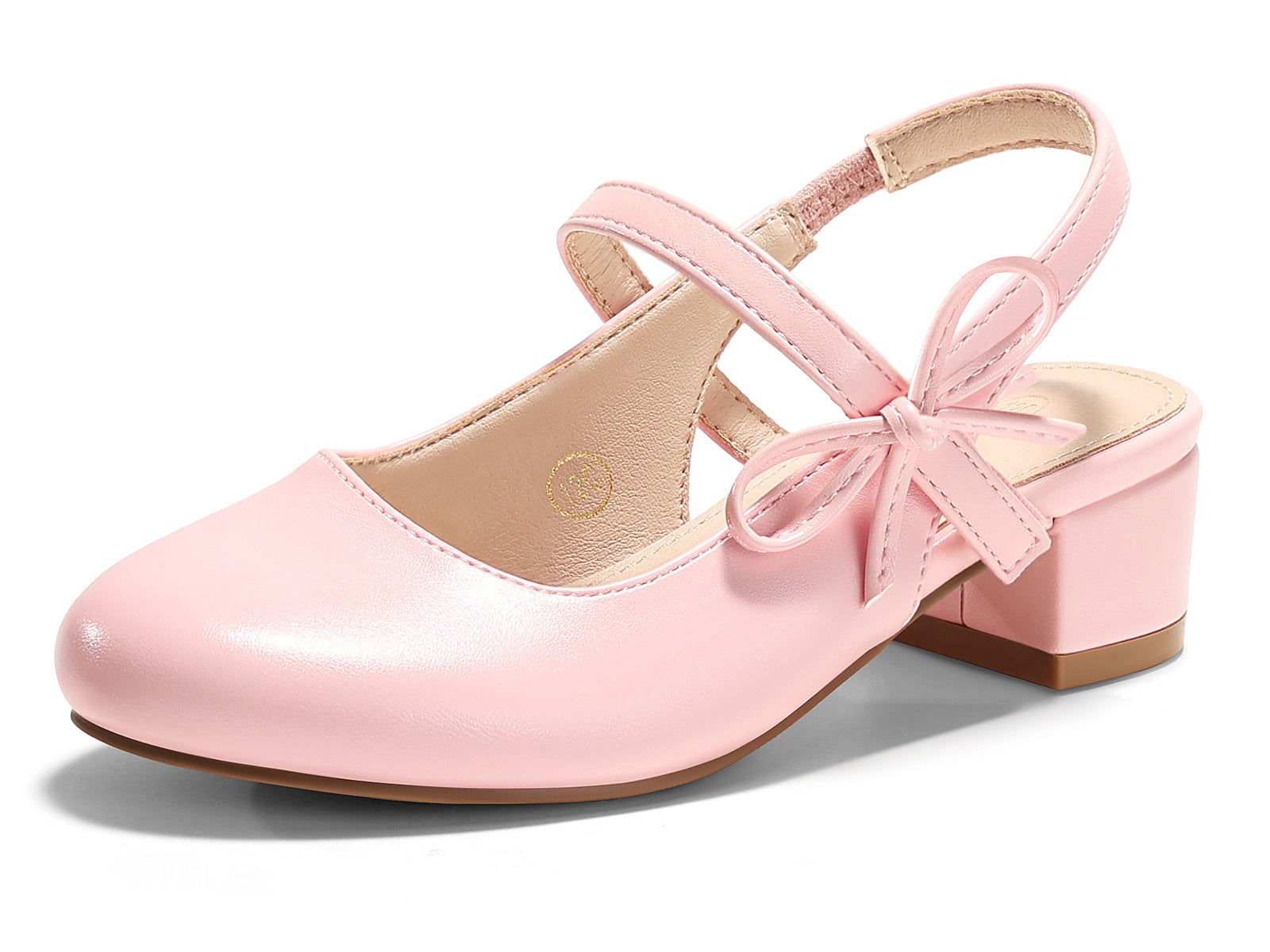 Coutgo Girls Pink Pu Dress Shoes