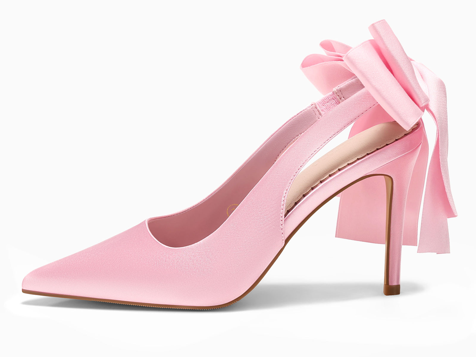 Coutgo Womens Pink High Heels with Bow