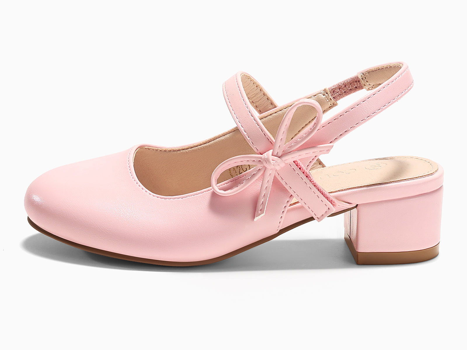 Coutgo Girls Pink Pu Dress Shoes
