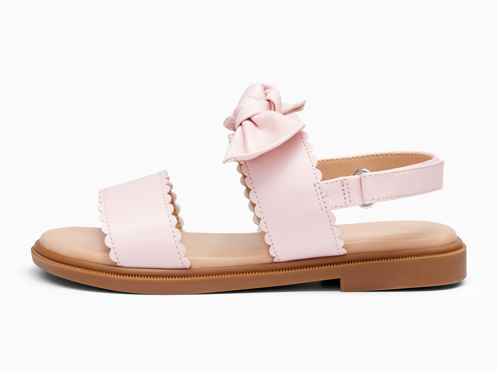 Coutgo Girls Flower Pink Bow Flat Sandals