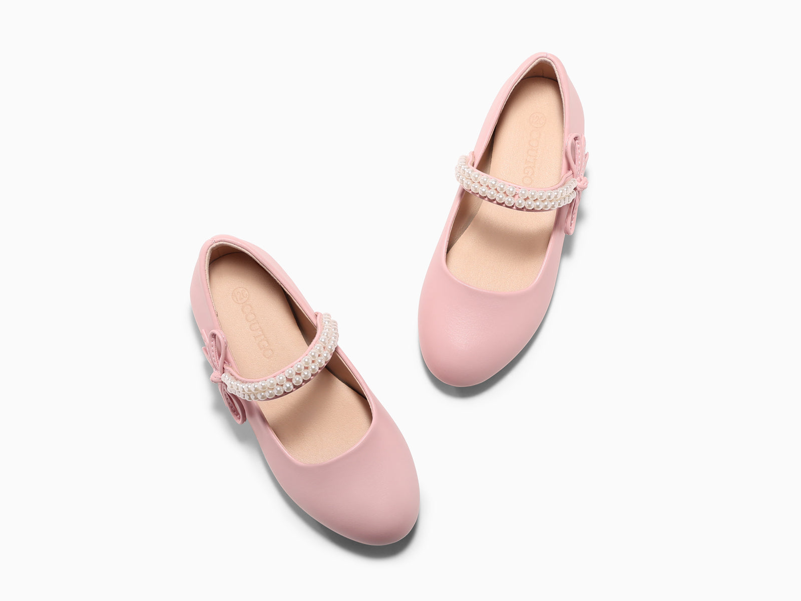 Coutgo Girls Pink Mary Jane Dress Shoes
