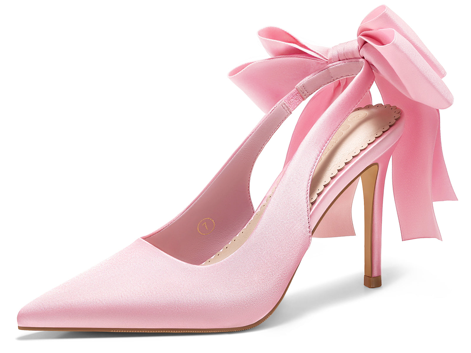 Coutgo Womens Pink High Heels with Bow
