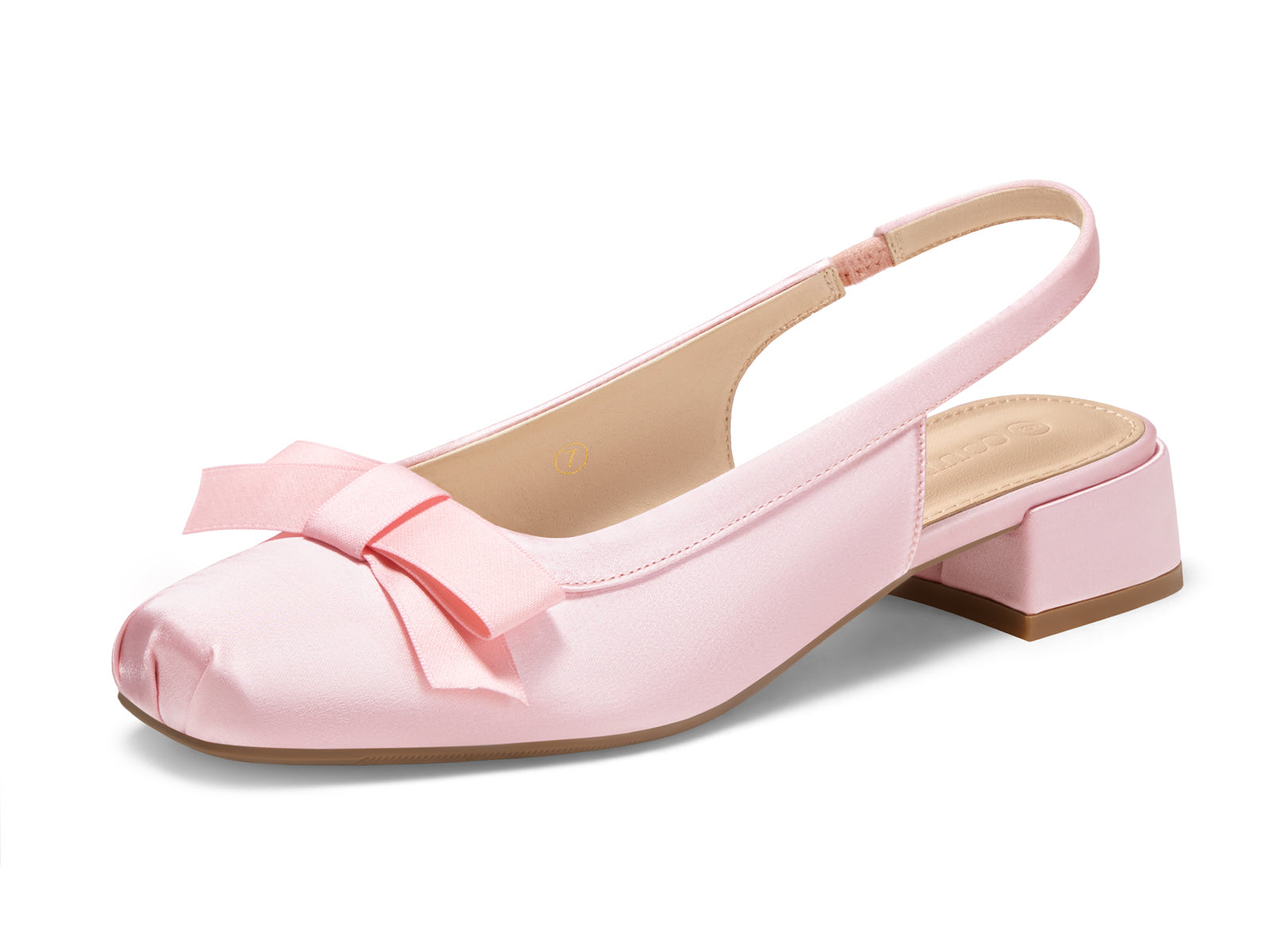 Coutgo Womens Pink Bow Slingback Dress Heels
