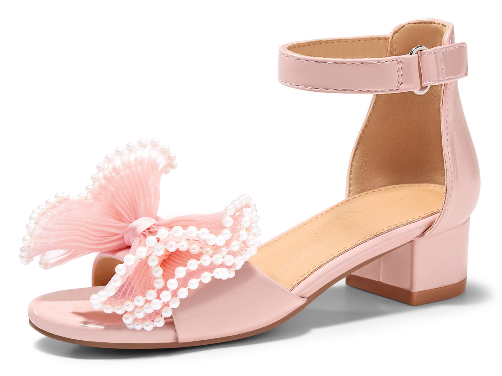 Coutgo Girls Pink Dress Shoes Sandals