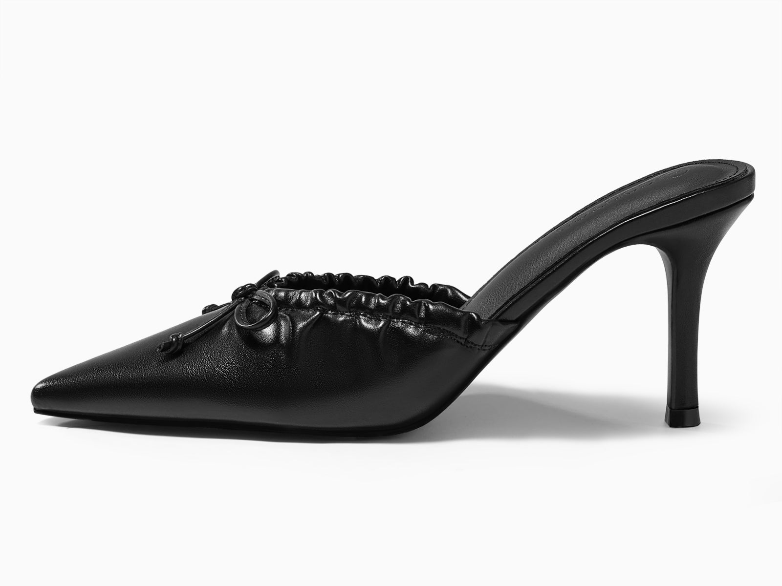 Coutgo Womens PU Black High Heels Pumps