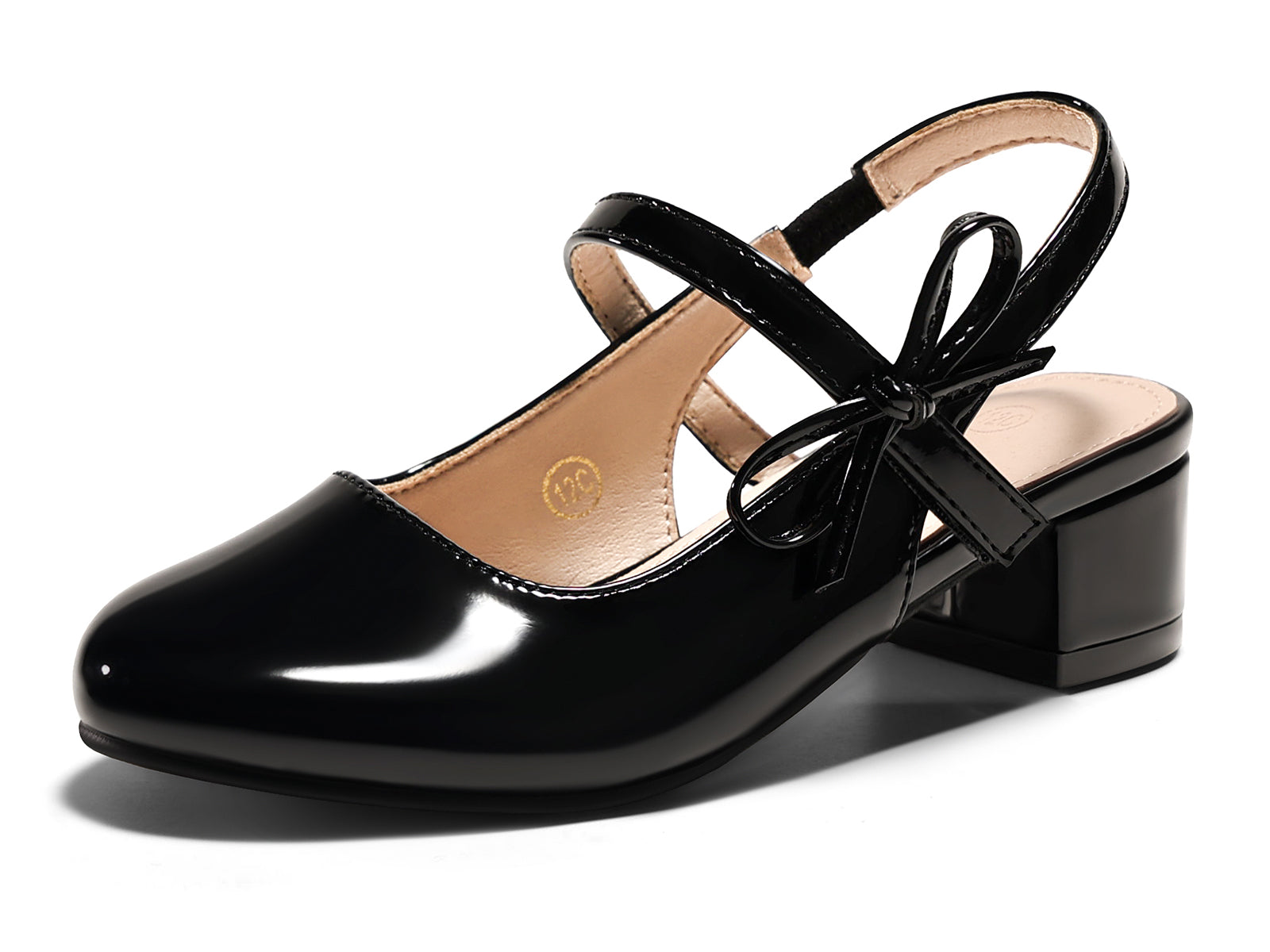Coutgo Girls Black Patent Dress Shoes