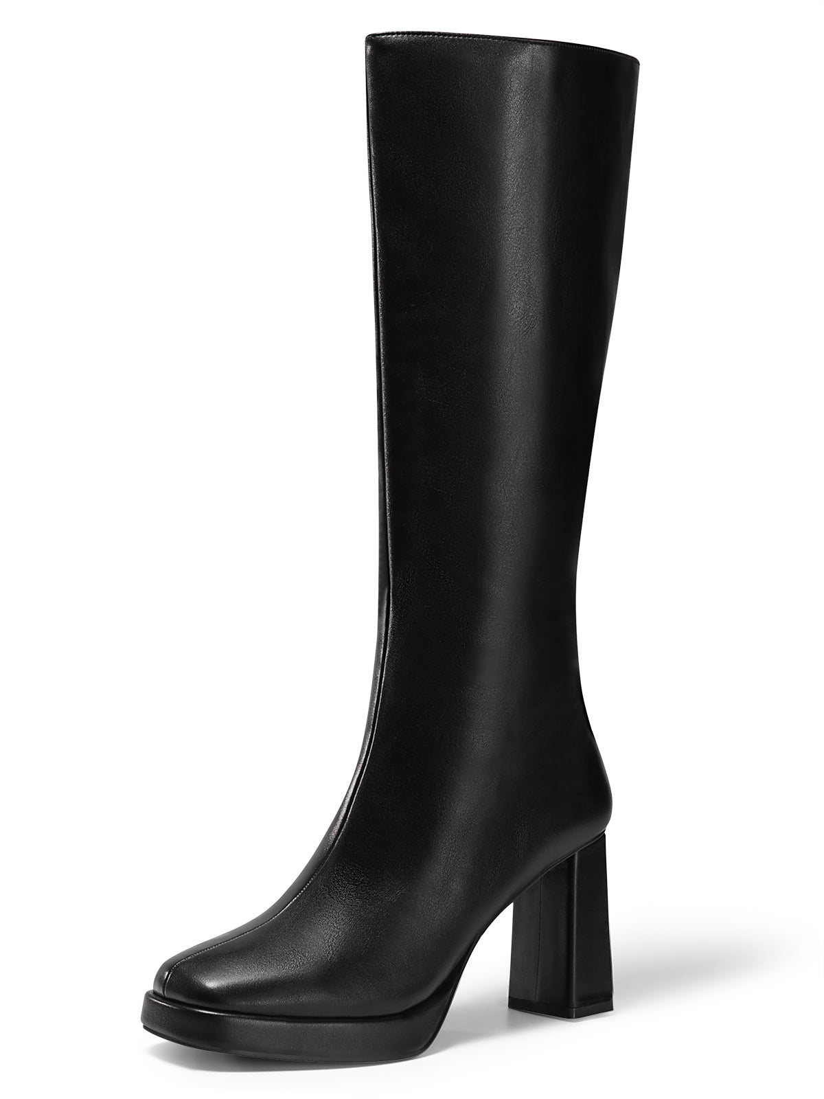 Coutgo Womens Black Knee High Boots