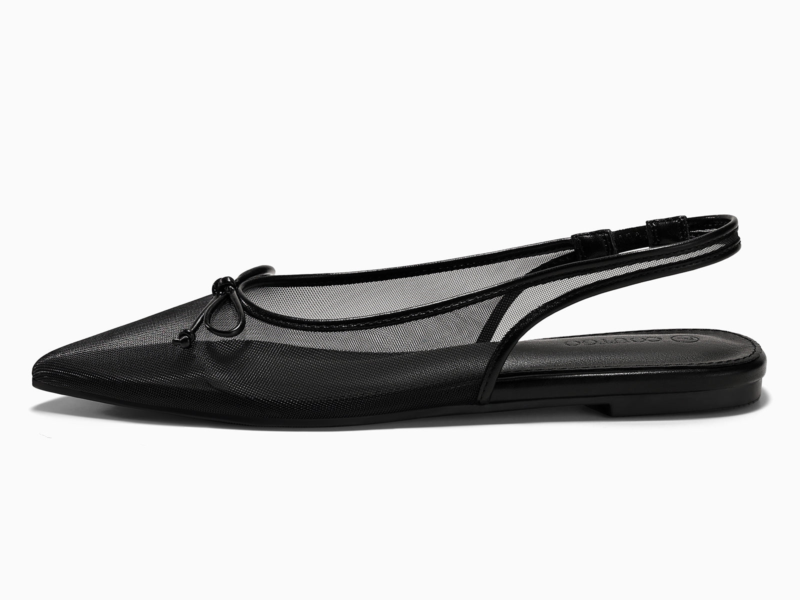 Coutgo Womens Black Slingback Flats