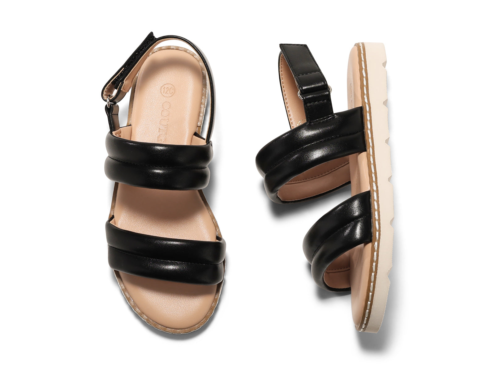 Coutgo Girls Sandals Black Comfort Open Toe