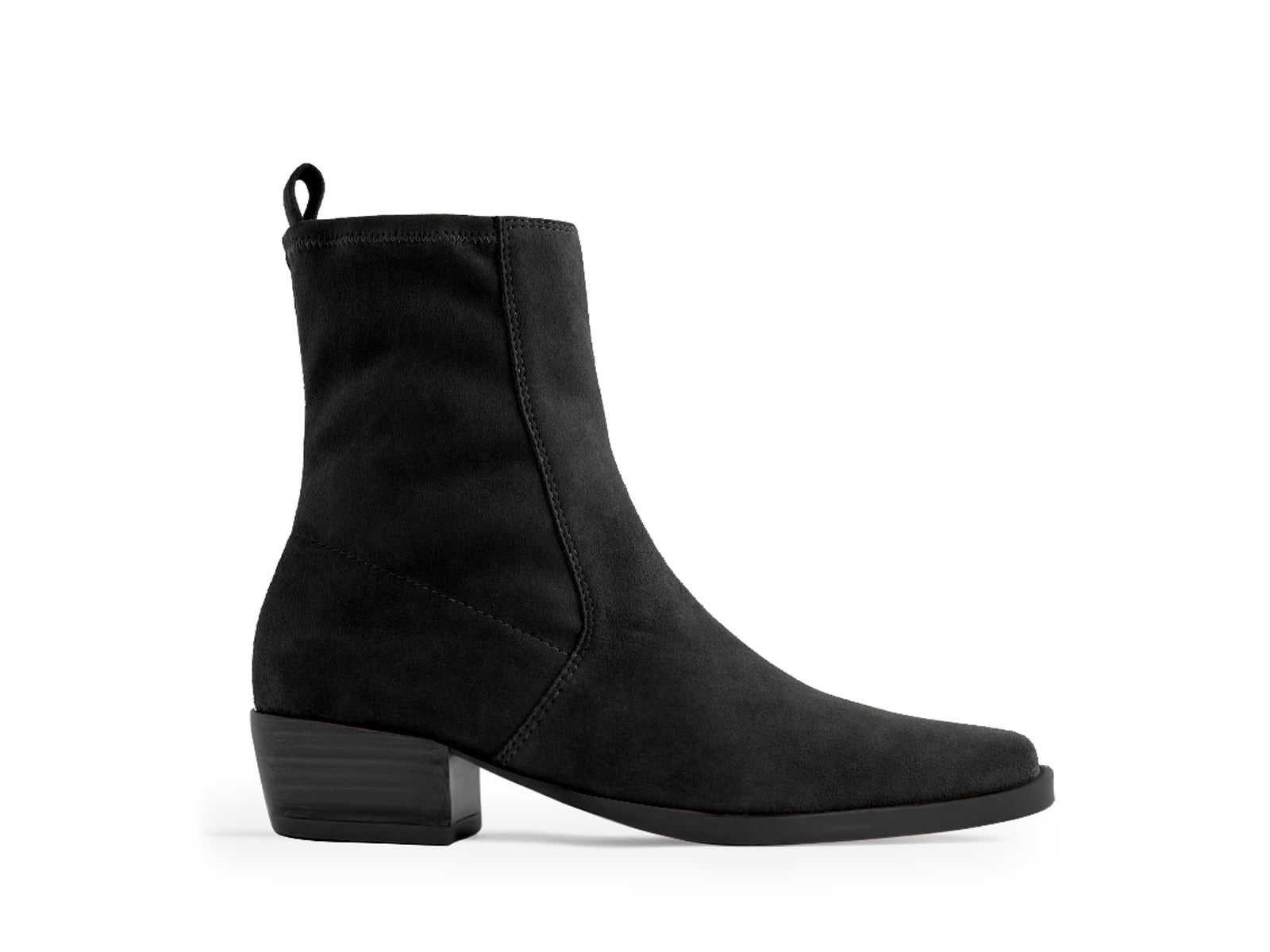 Coutgo Womens Black Square Toe Ankle Boots