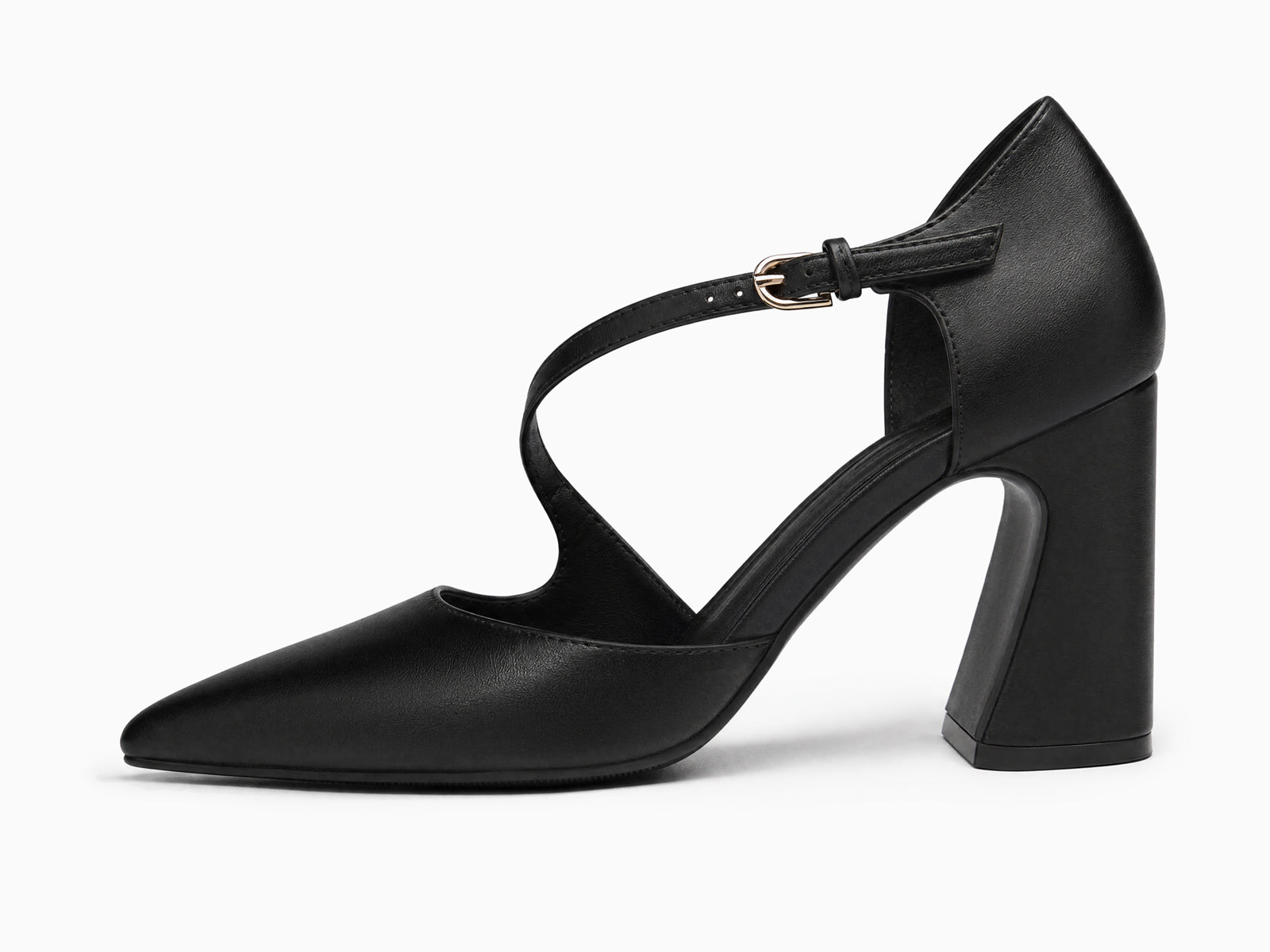 Coutgo Womens Black Chunky High Heels