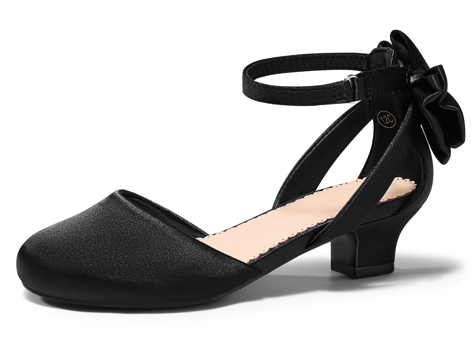 Coutgo Girls Black Closed Toe Dress Shoes