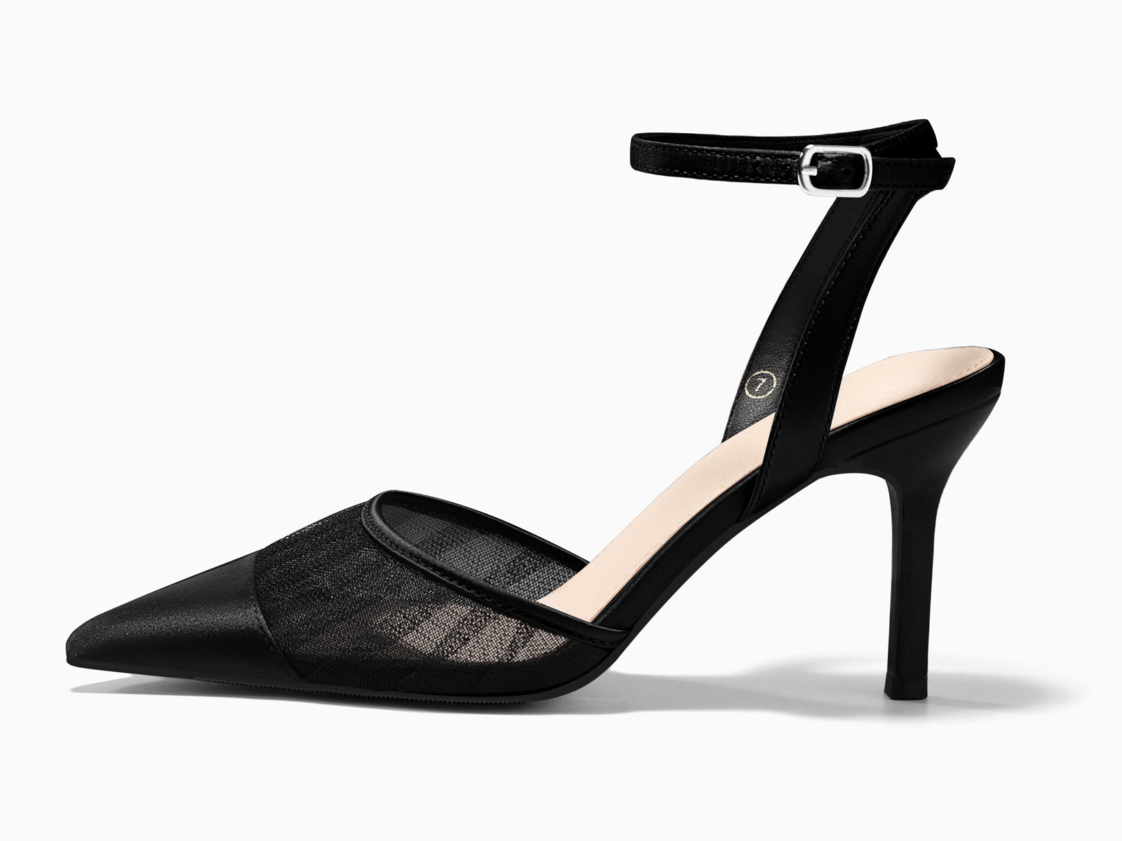 Coutgo Womens Black Mesh High Heels